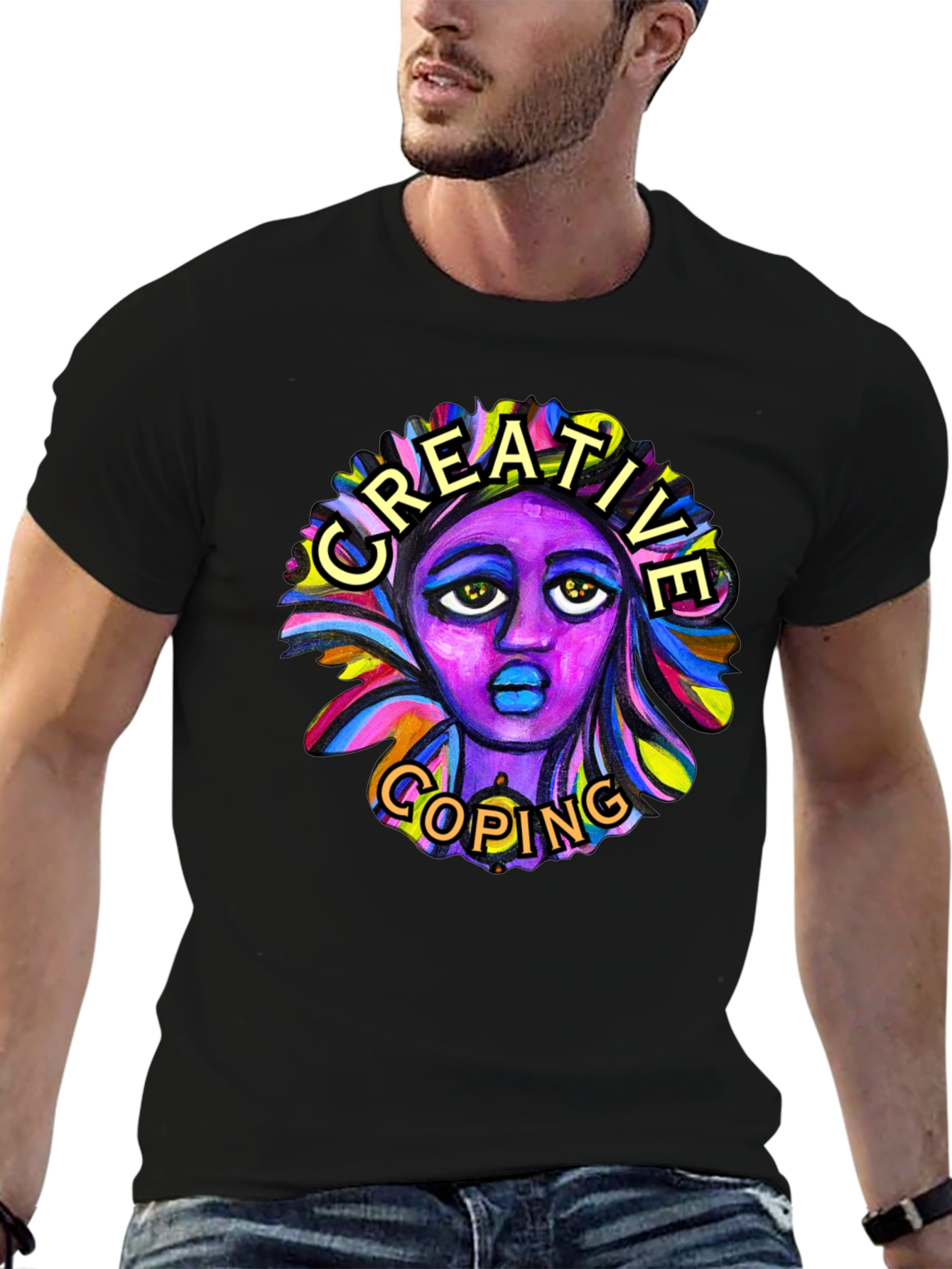 Creative Coping Graphic Tee - Black Unisex