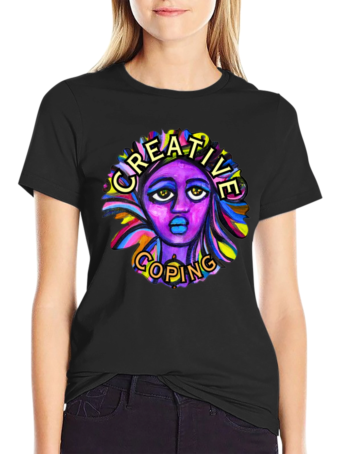 Creative Coping Graphic Tee - Black Unisex