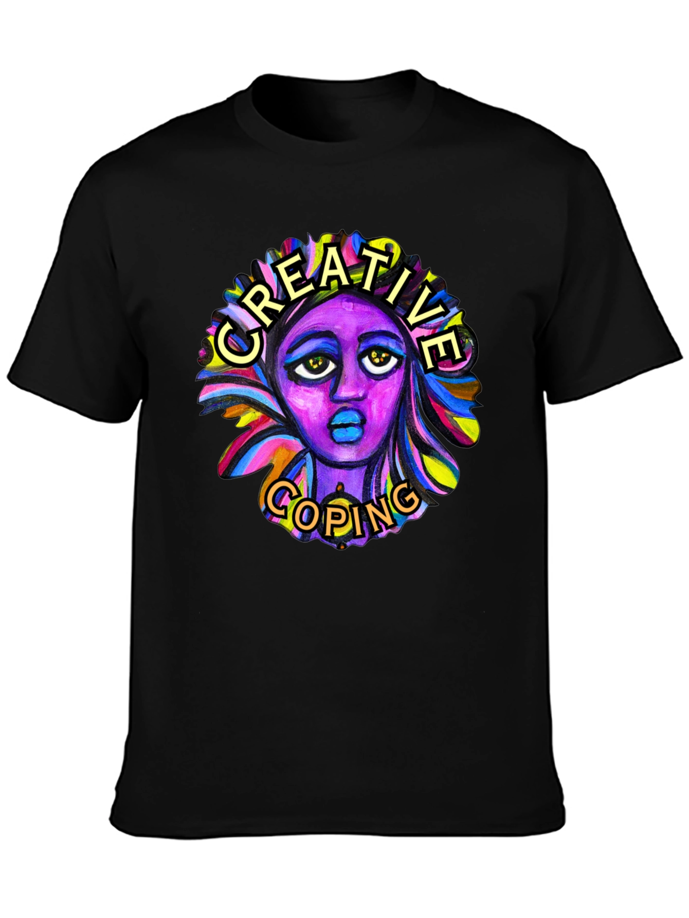 Creative Coping Graphic Tee - Black Unisex
