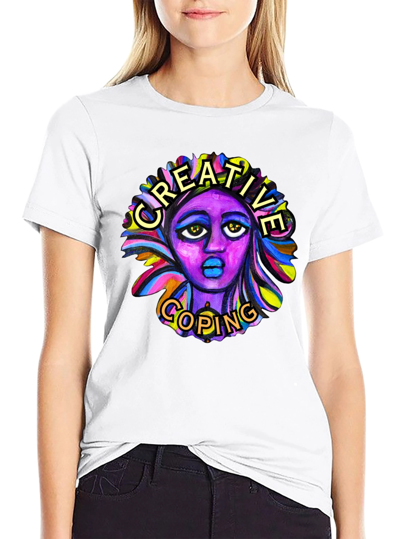 Creative Coping Graphic Tee - Black Unisex