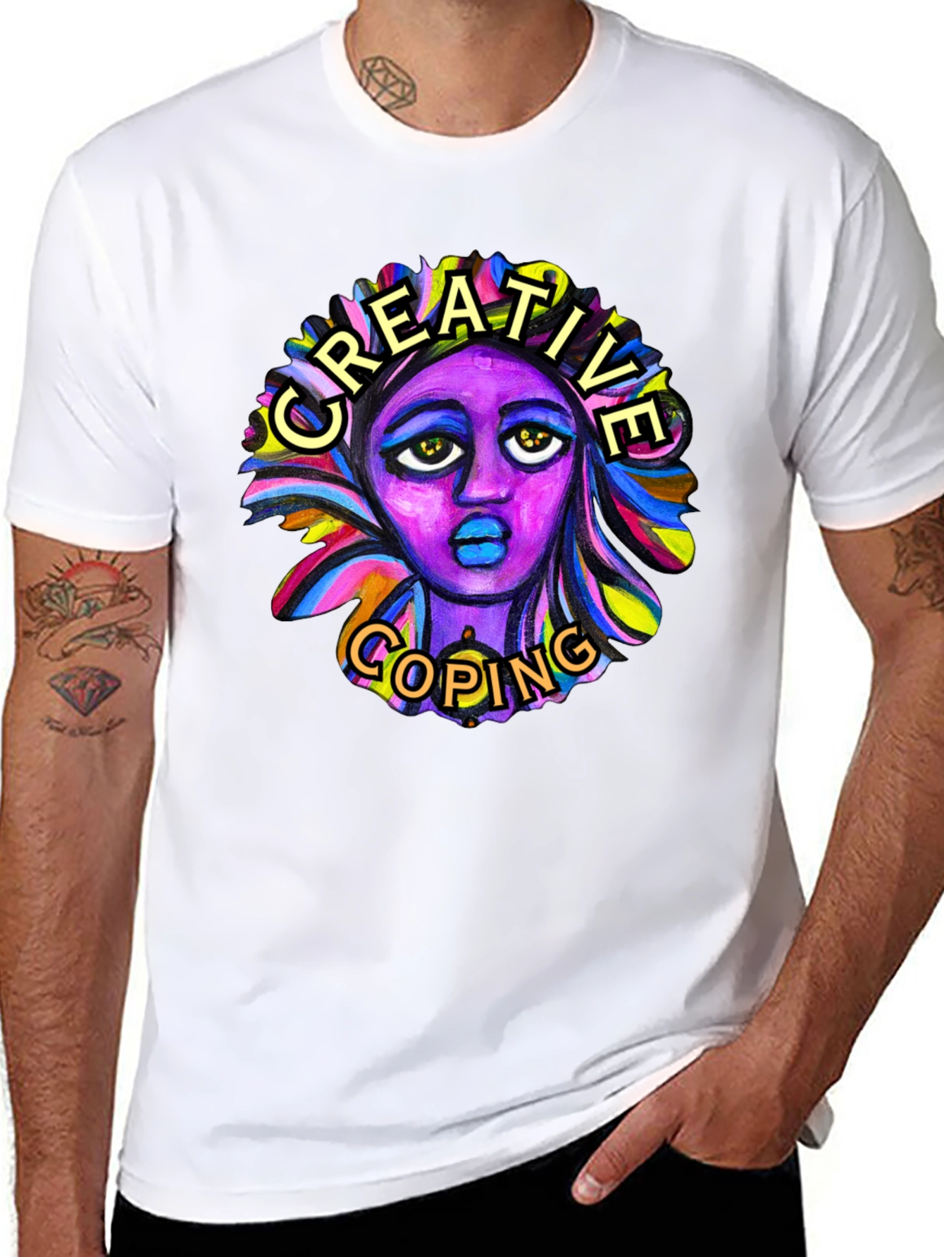 Creative Coping Graphic Tee - Black Unisex