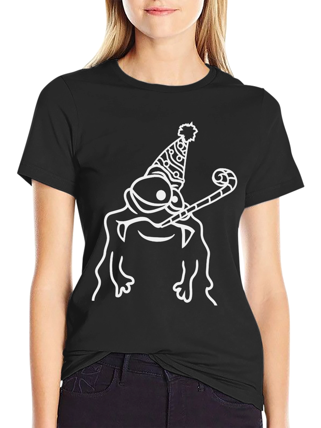 Party Frog Graphic T-Shirt - Black Cotton Tee