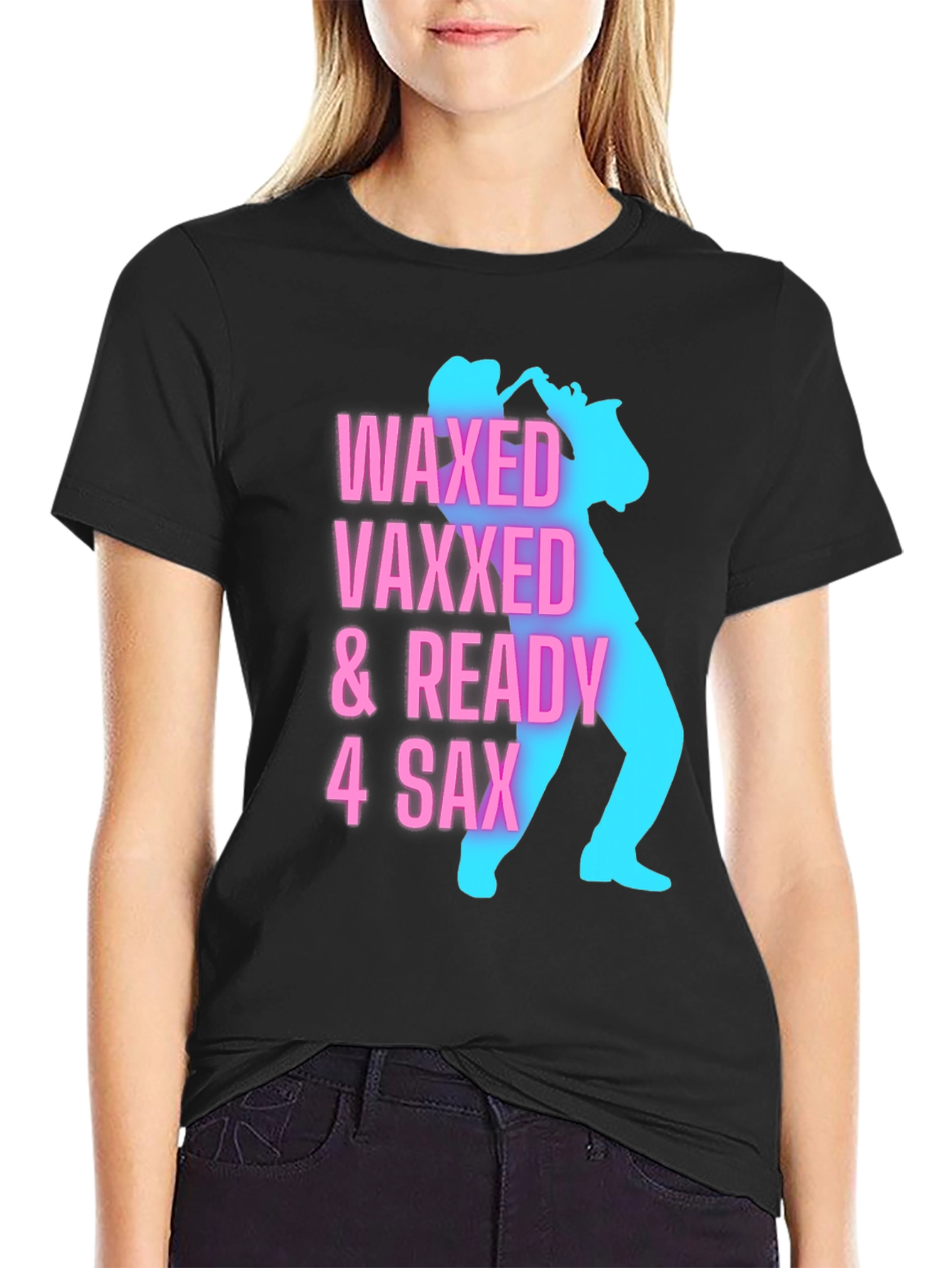 Waxed Vaxxed & Ready Saxophone Player Graphic Tee