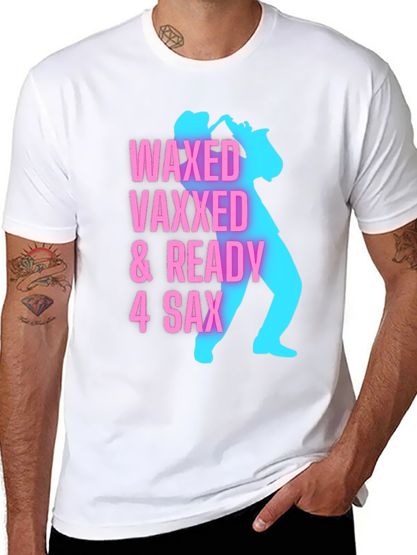Waxed Vaxxed & Ready Saxophone Player Graphic Tee