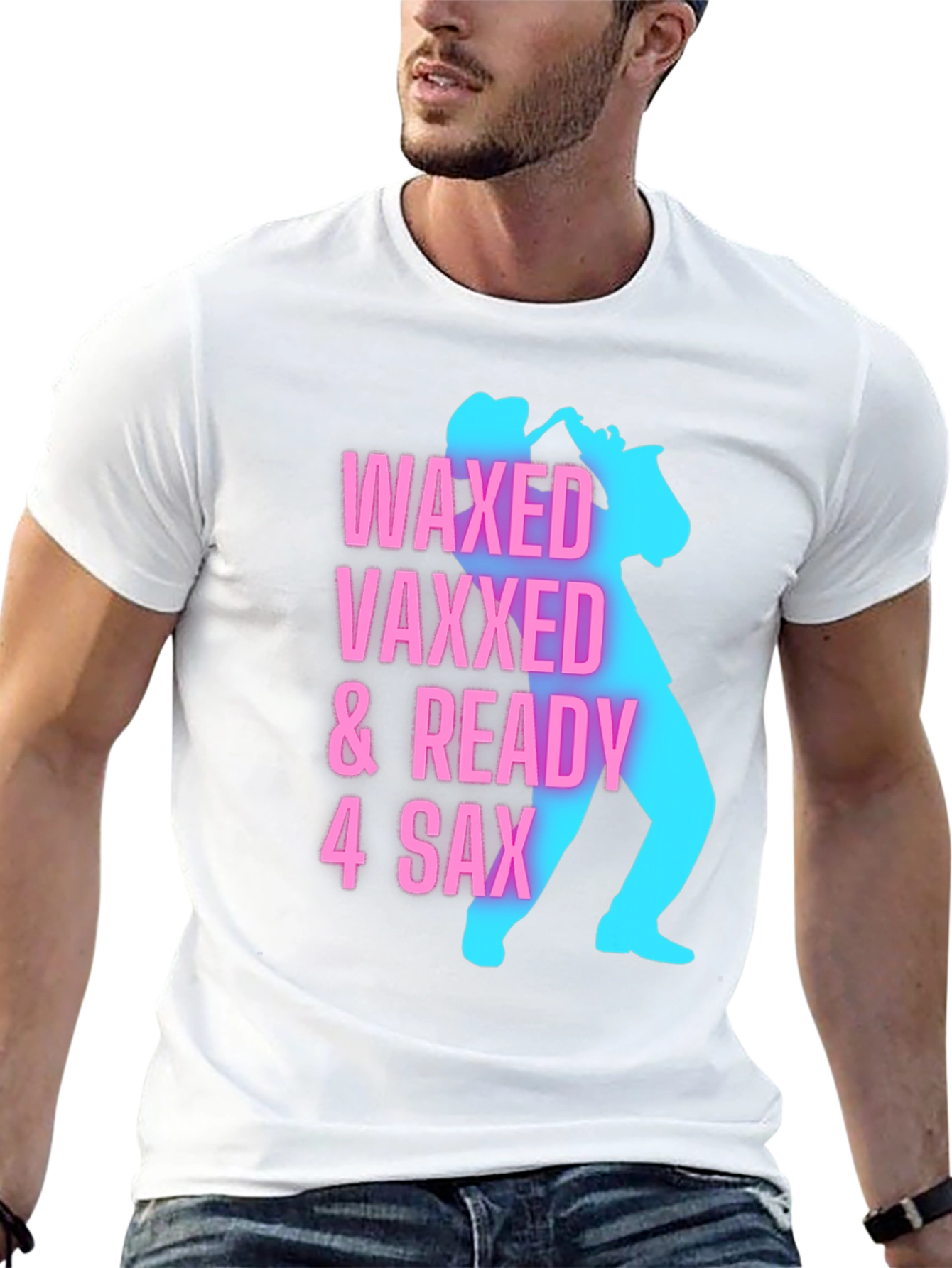 Waxed Vaxxed & Ready Saxophone Player Graphic Tee