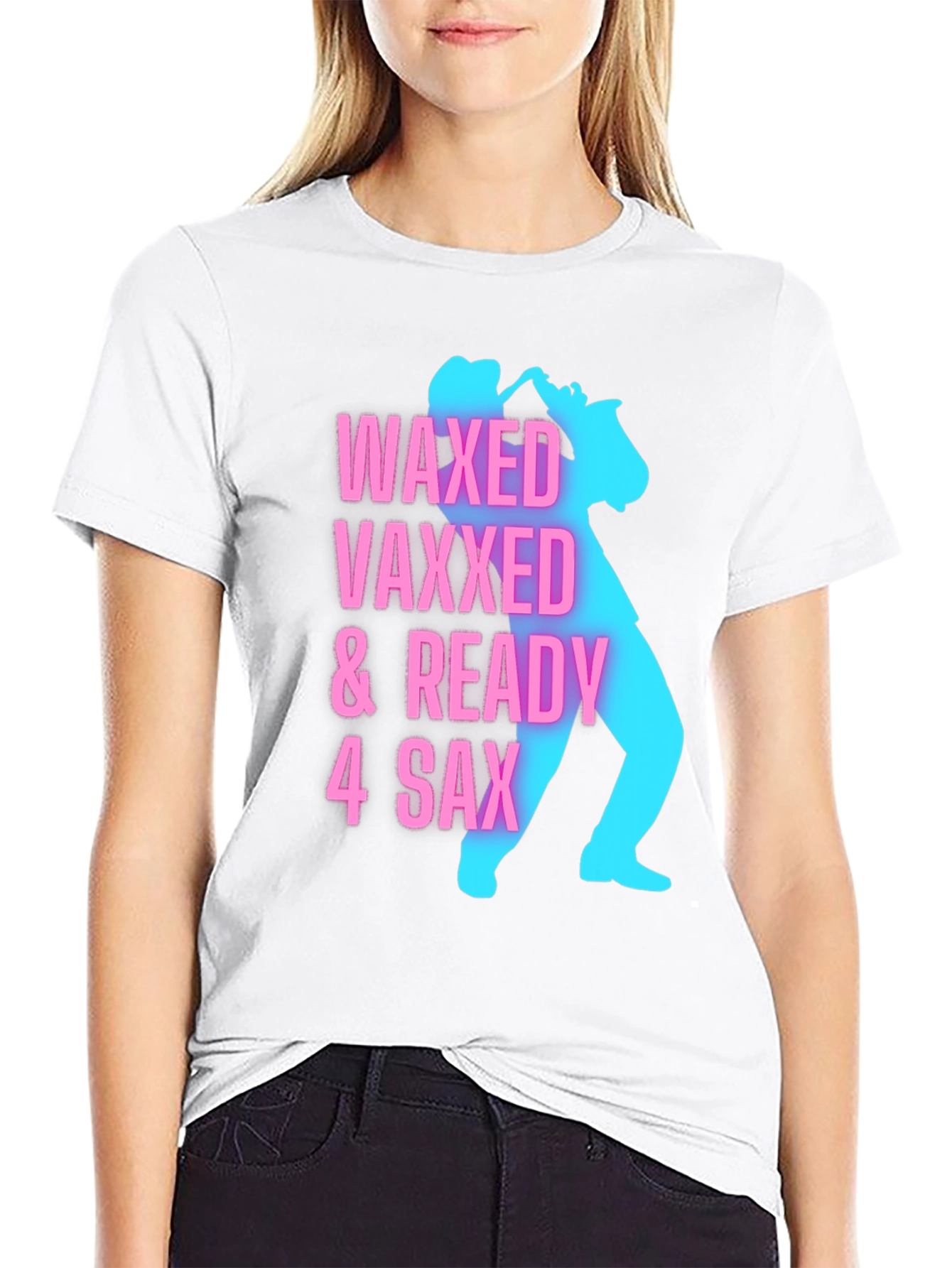 Waxed Vaxxed & Ready Saxophone Player Graphic Tee