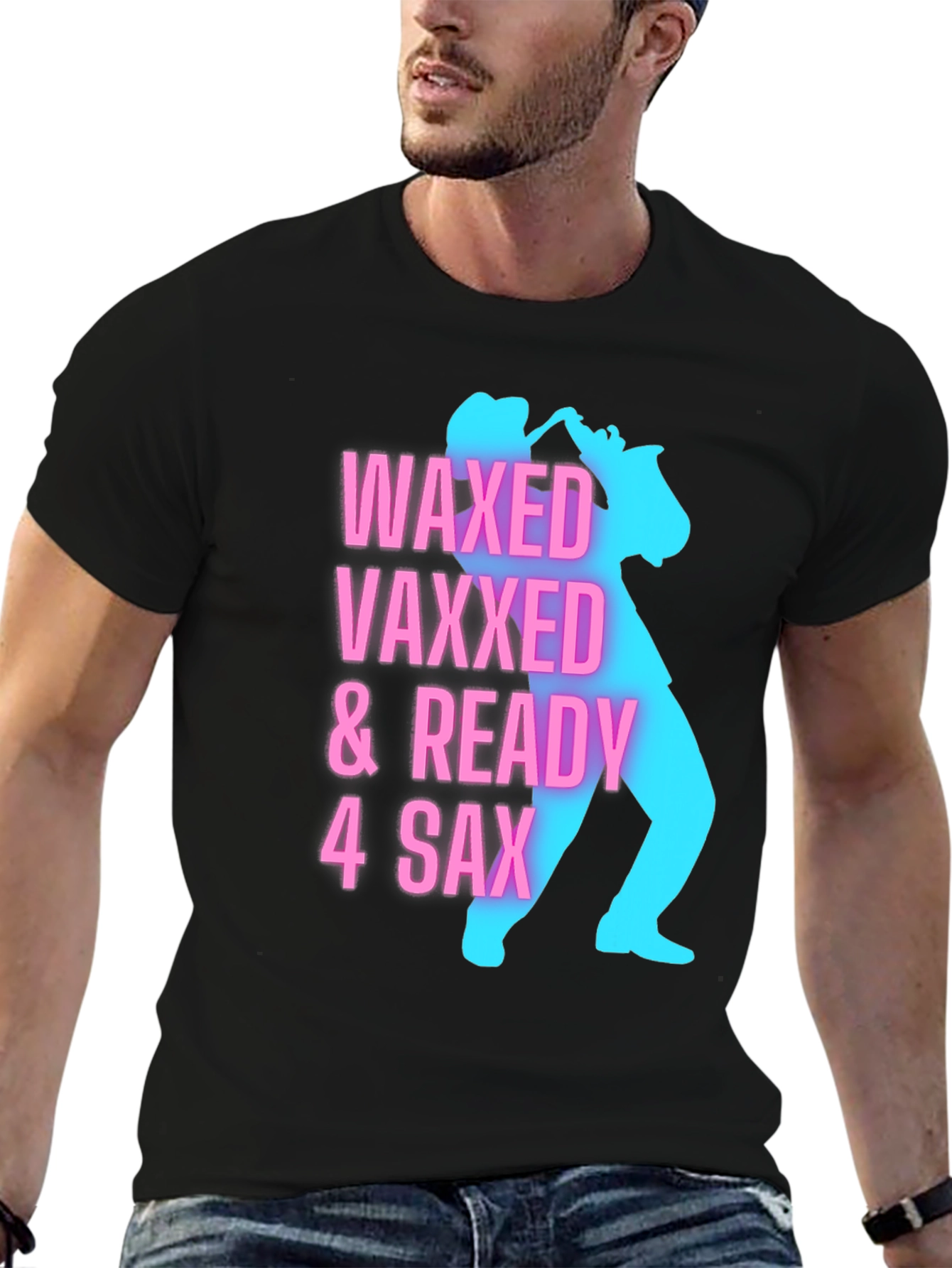 Waxed Vaxxed & Ready Saxophone Player Graphic Tee