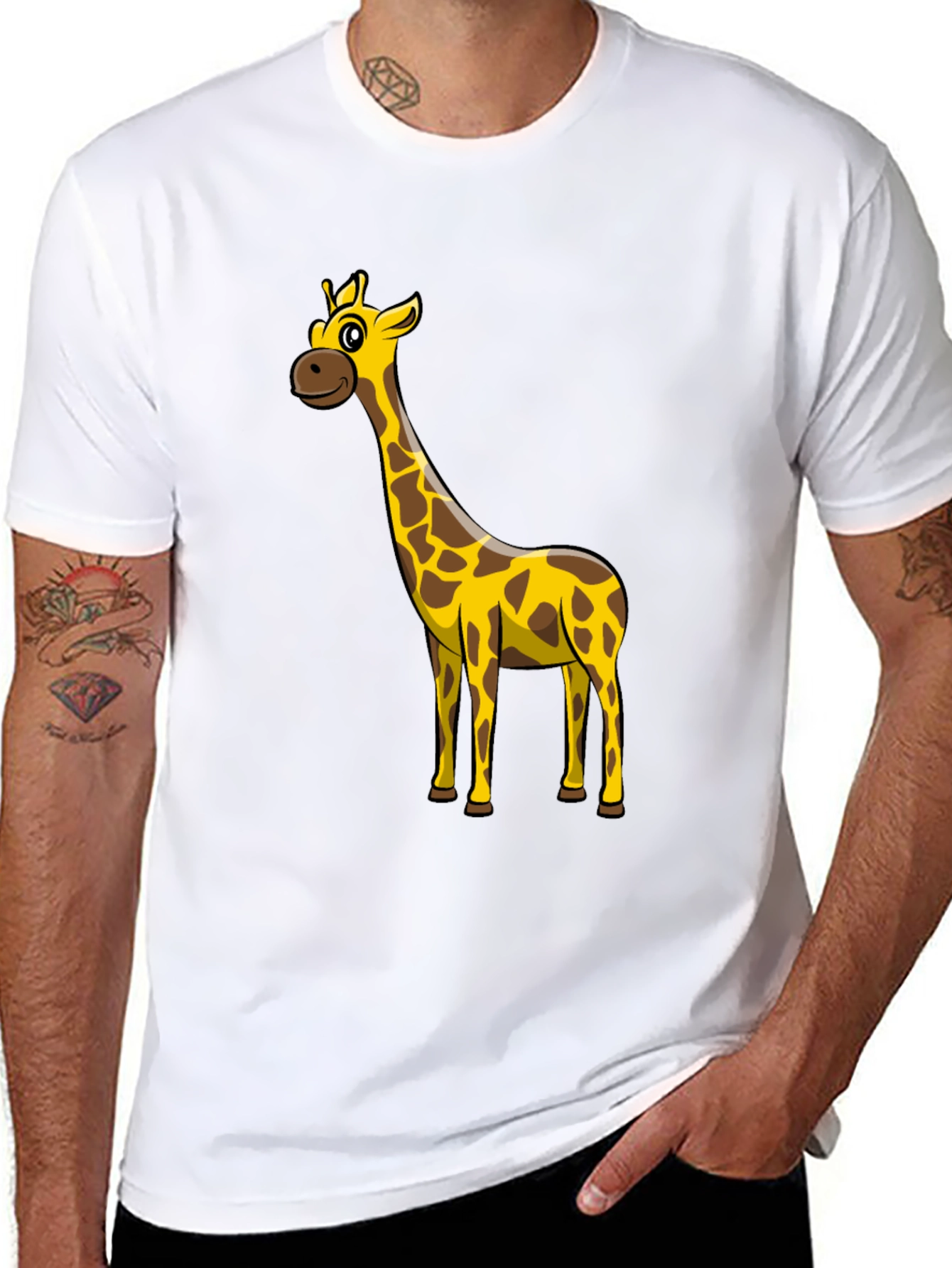 Giraffe Graphic Black T-Shirt