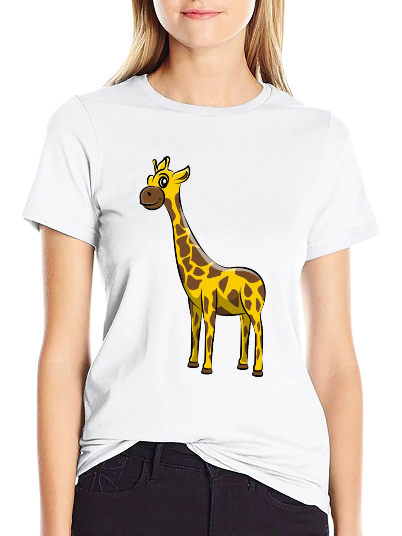 Giraffe Graphic Black T-Shirt