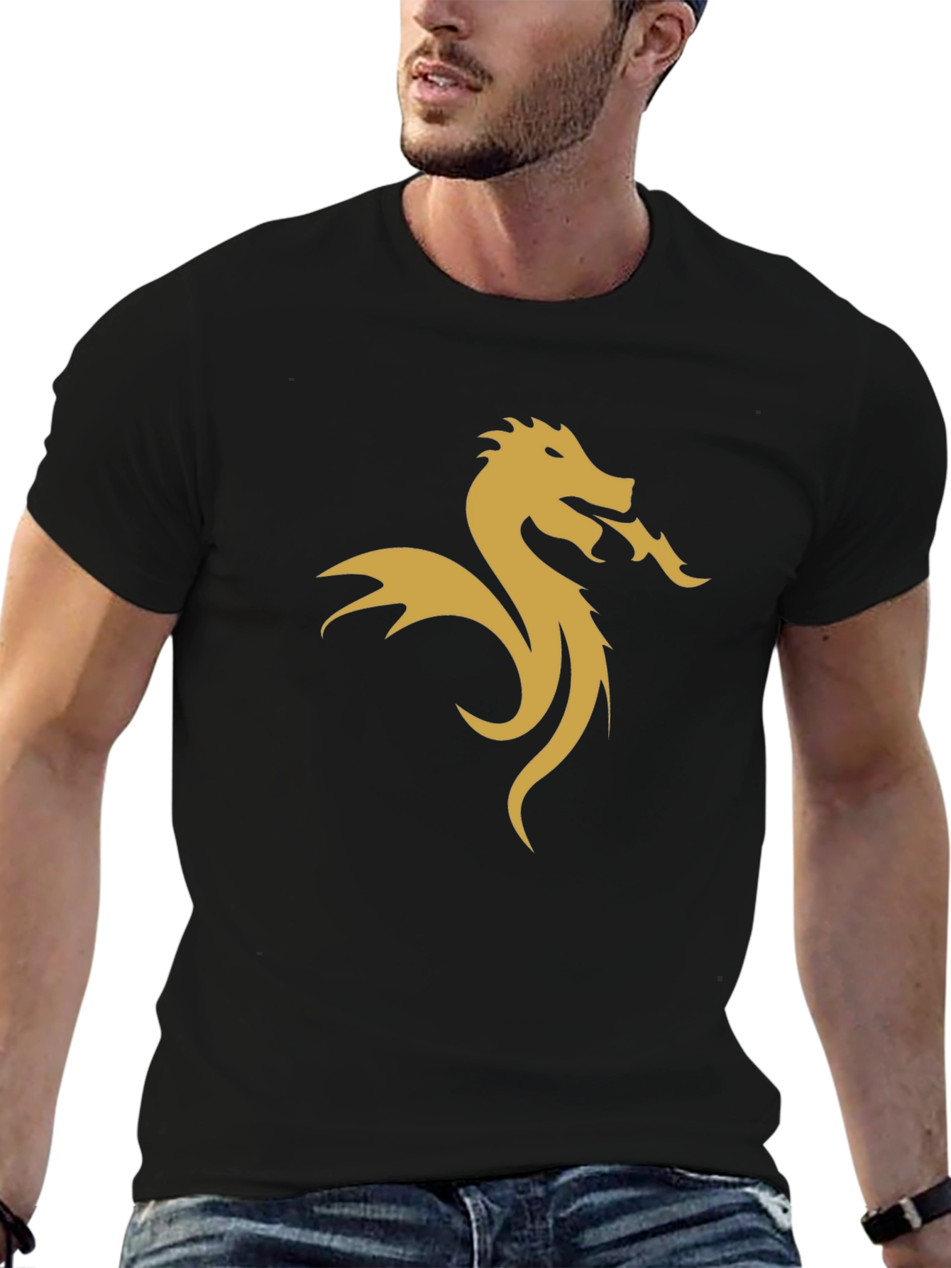 Dragon Graphic Tee - Black Stylish Design