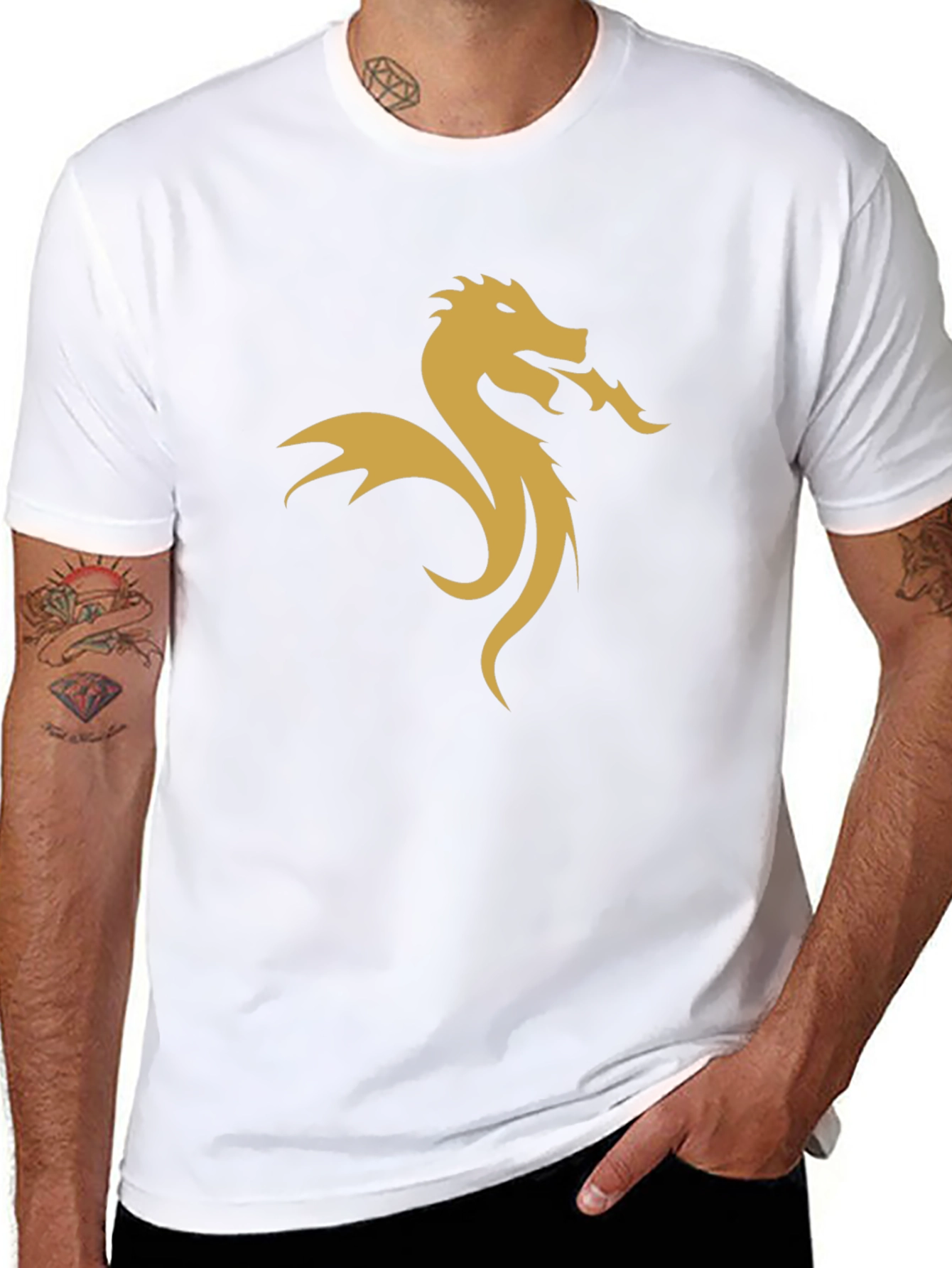 Dragon Graphic Tee - Black Stylish Design