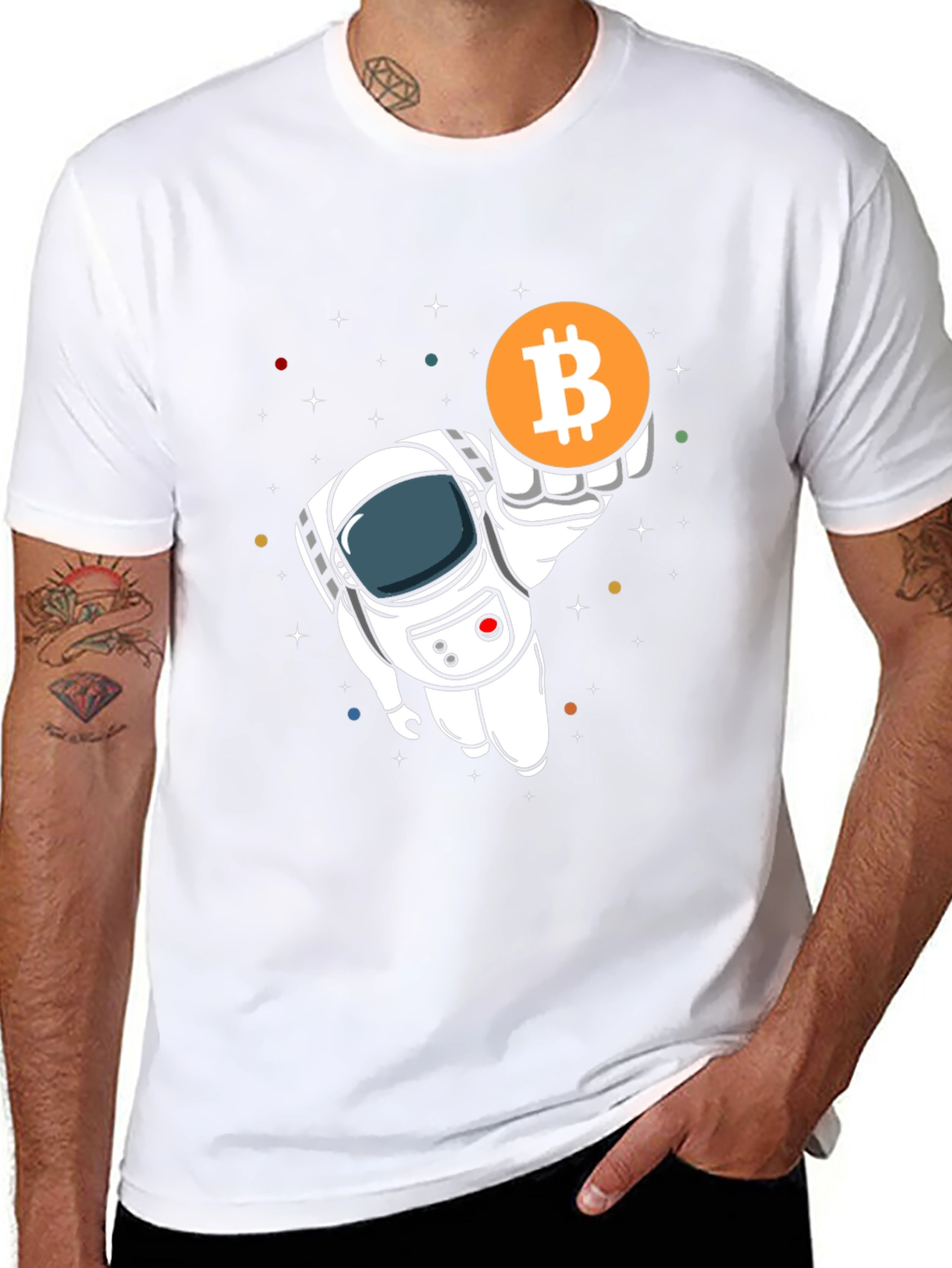 Bitcoin Astronaut Graphic T-Shirt - Crypto Currency Tee