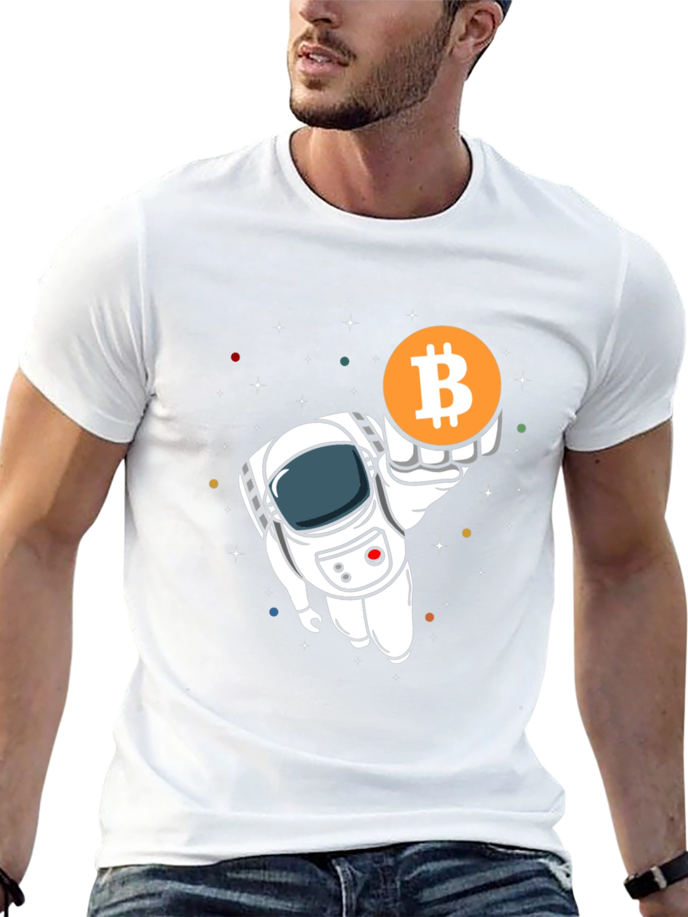 Bitcoin Astronaut Graphic T-Shirt - Crypto Currency Tee