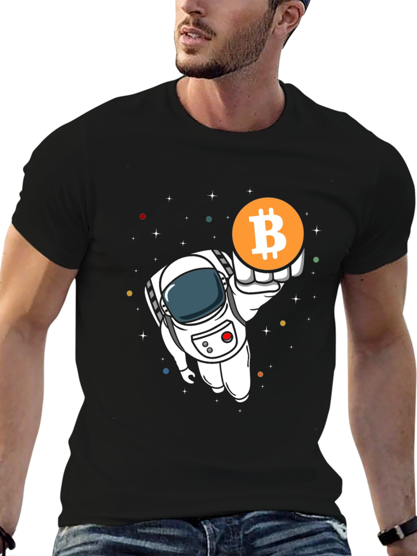 Bitcoin Astronaut Graphic T-Shirt - Crypto Currency Tee