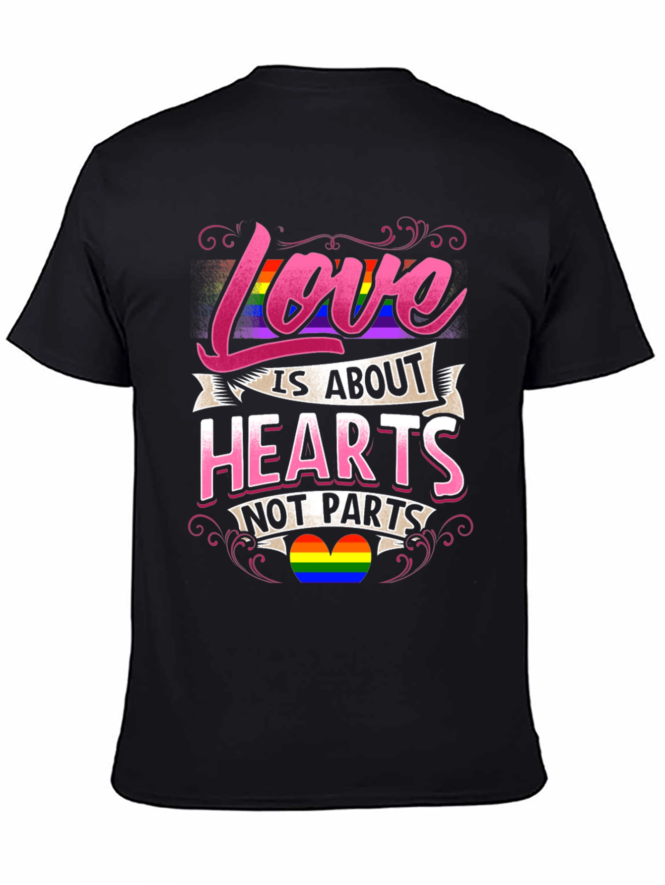 Love is About Hearts Not Parts LGBTQ+ Pride T-Shirt