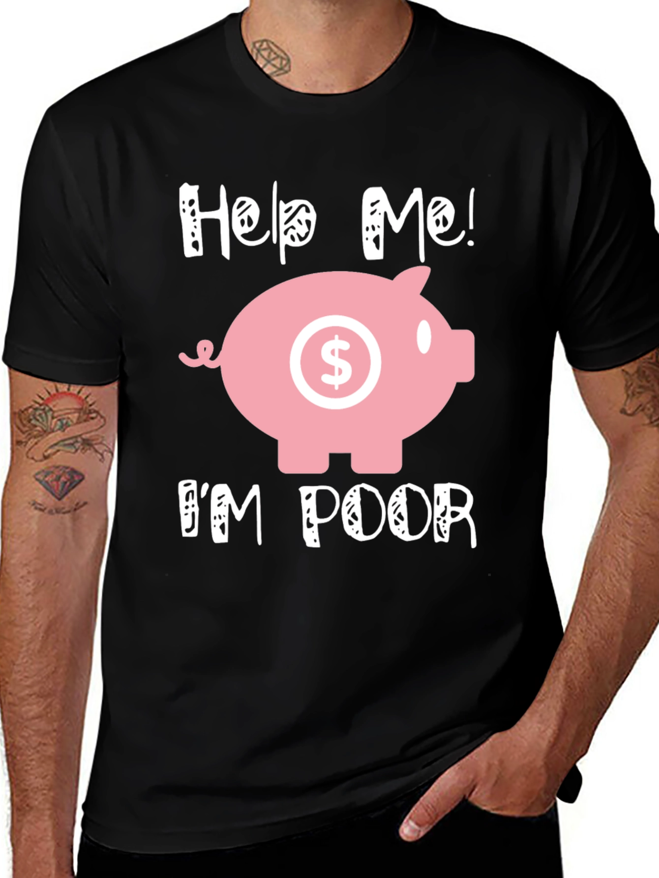 Help Me! Im Poor Piggy Bank Graphic Tee