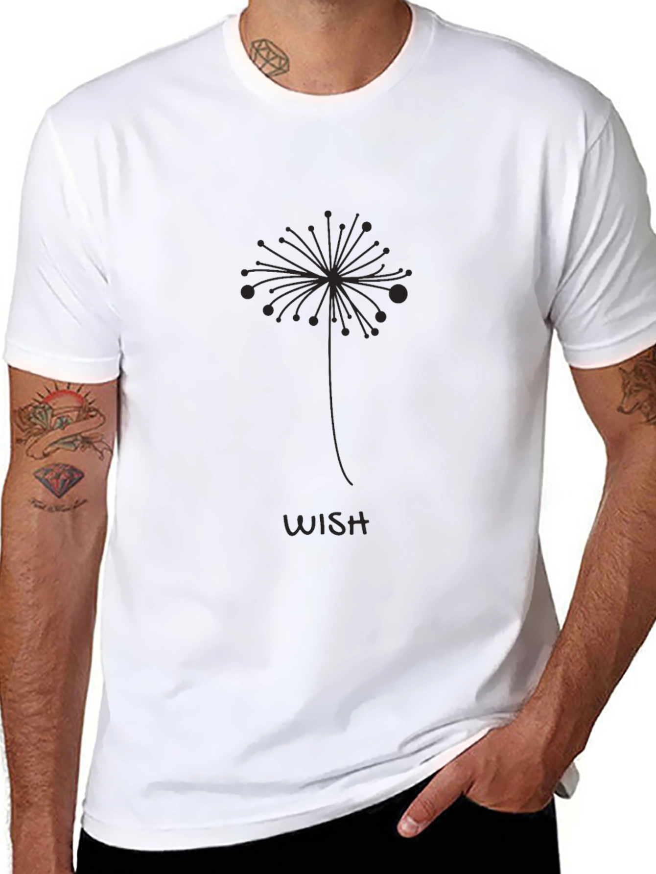 Wish Dandelion Black T-Shirt