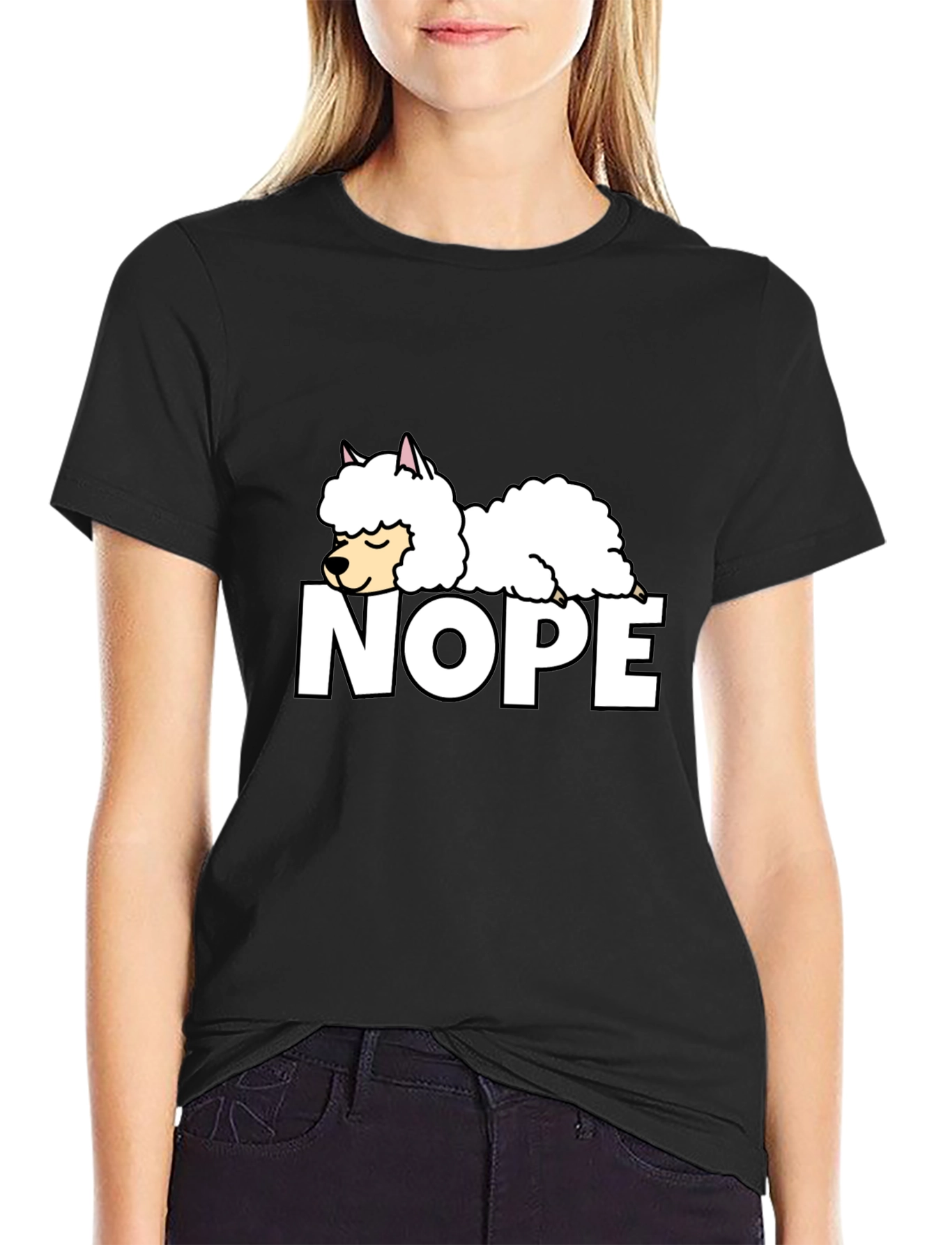 Nope Alpaca Graphic T-Shirt - Relaxed Fit
