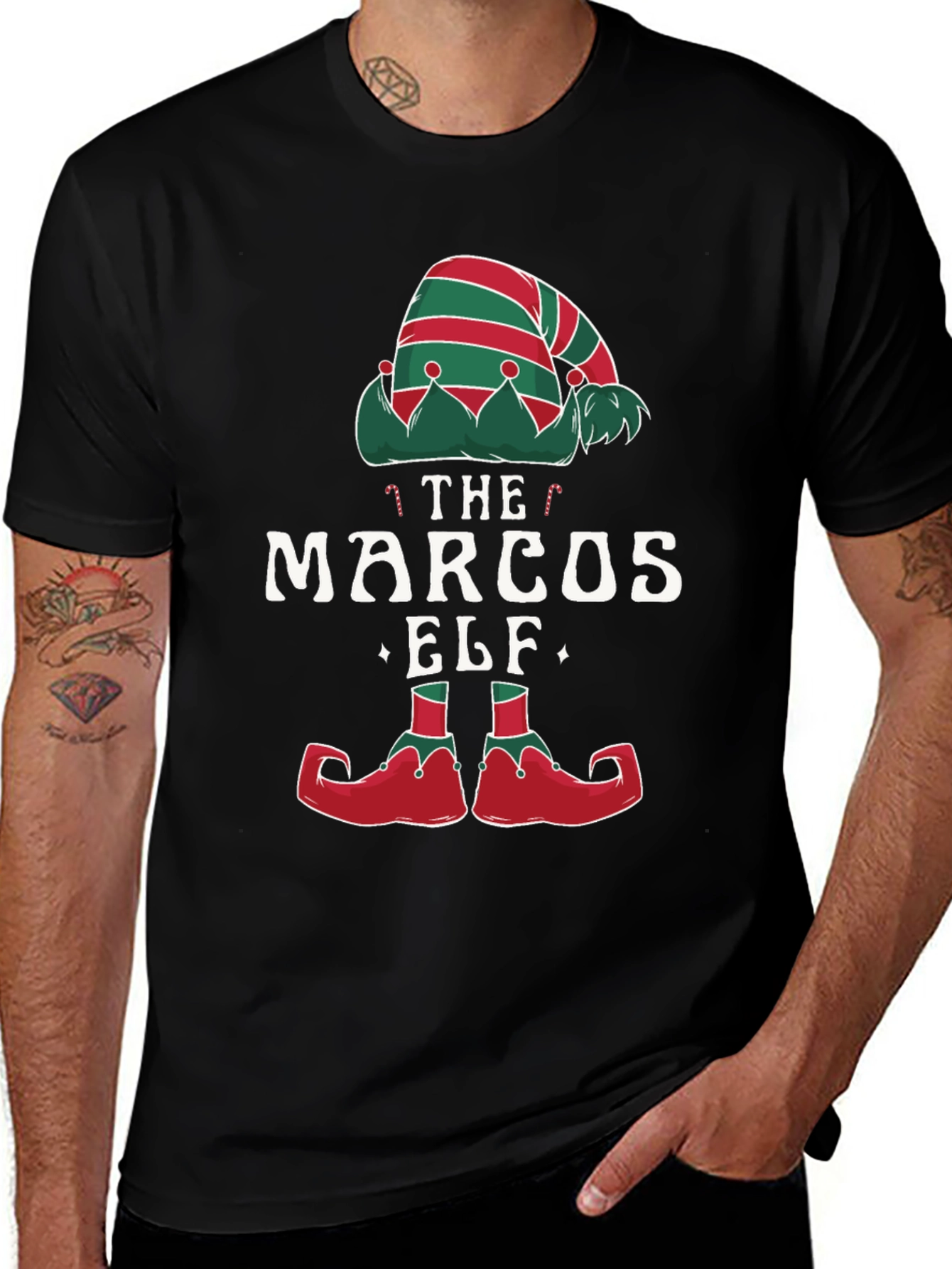 Funny The Marcos Elf Christmas Holiday T-Shirt