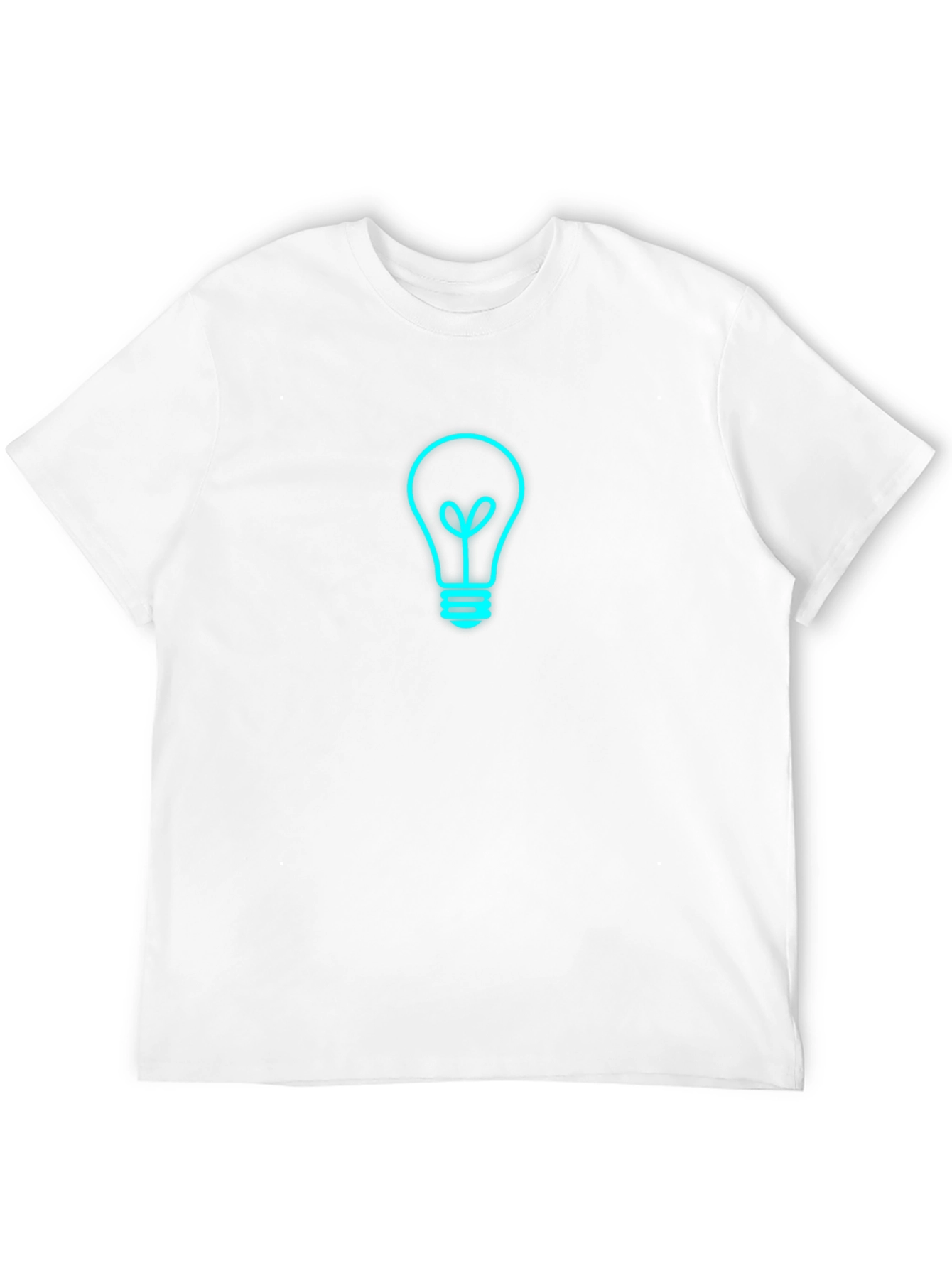 Mens Black T-Shirt with Light Bulb Graphic