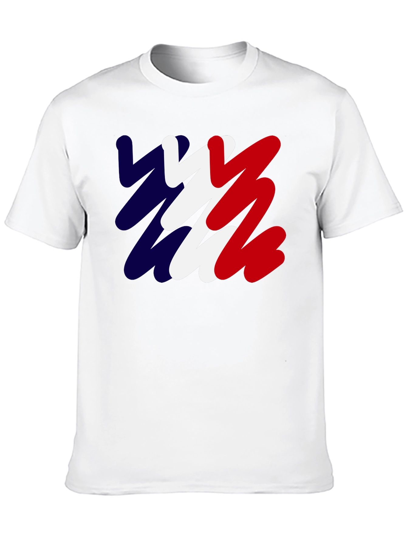 Abstract France Flag Mens Black T-Shirt