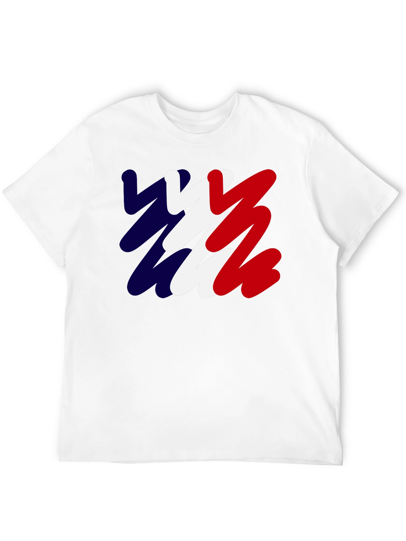 Abstract France Flag Mens Black T-Shirt