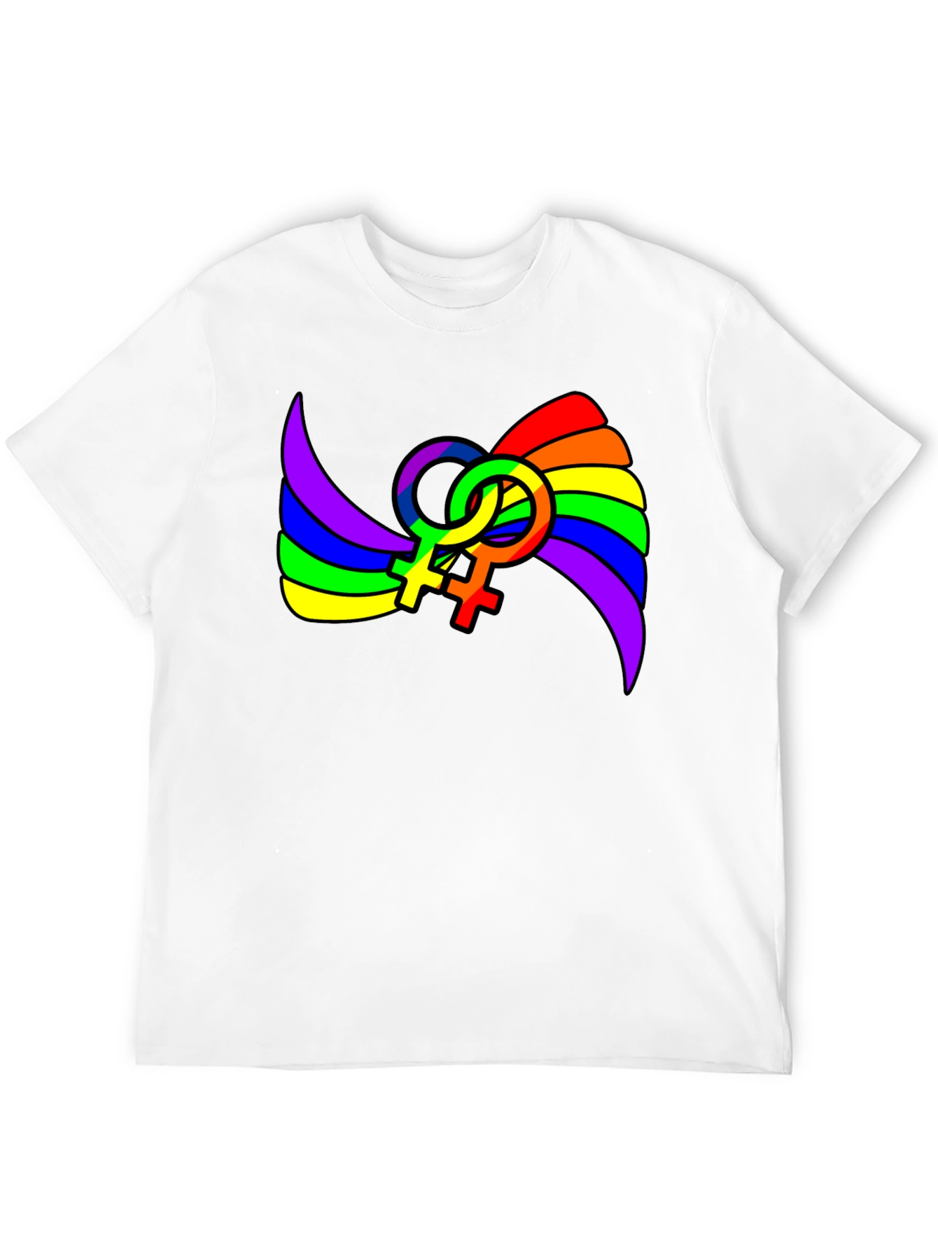 LGBT Pride T-Shirt: Rainbow Venus Symbol Tee