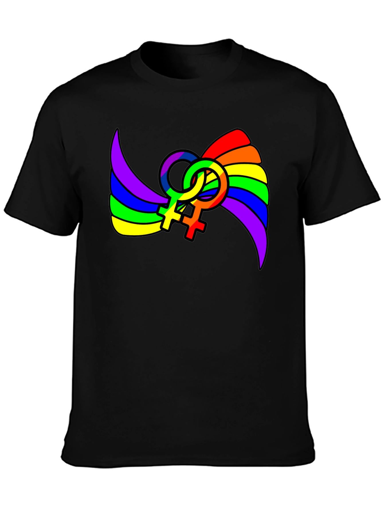 LGBT Pride T-Shirt: Rainbow Venus Symbol Tee