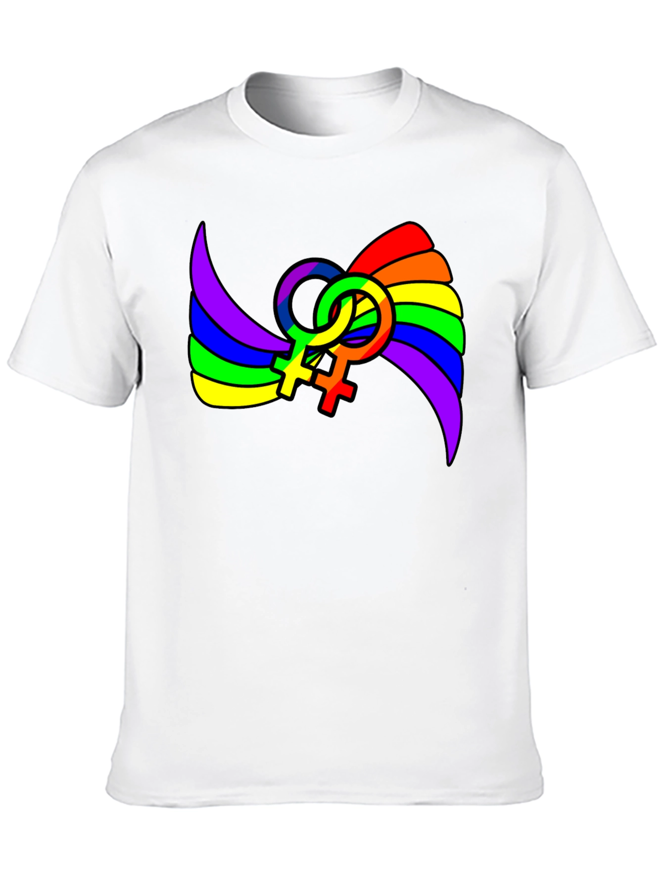 LGBT Pride T-Shirt: Rainbow Venus Symbol Tee