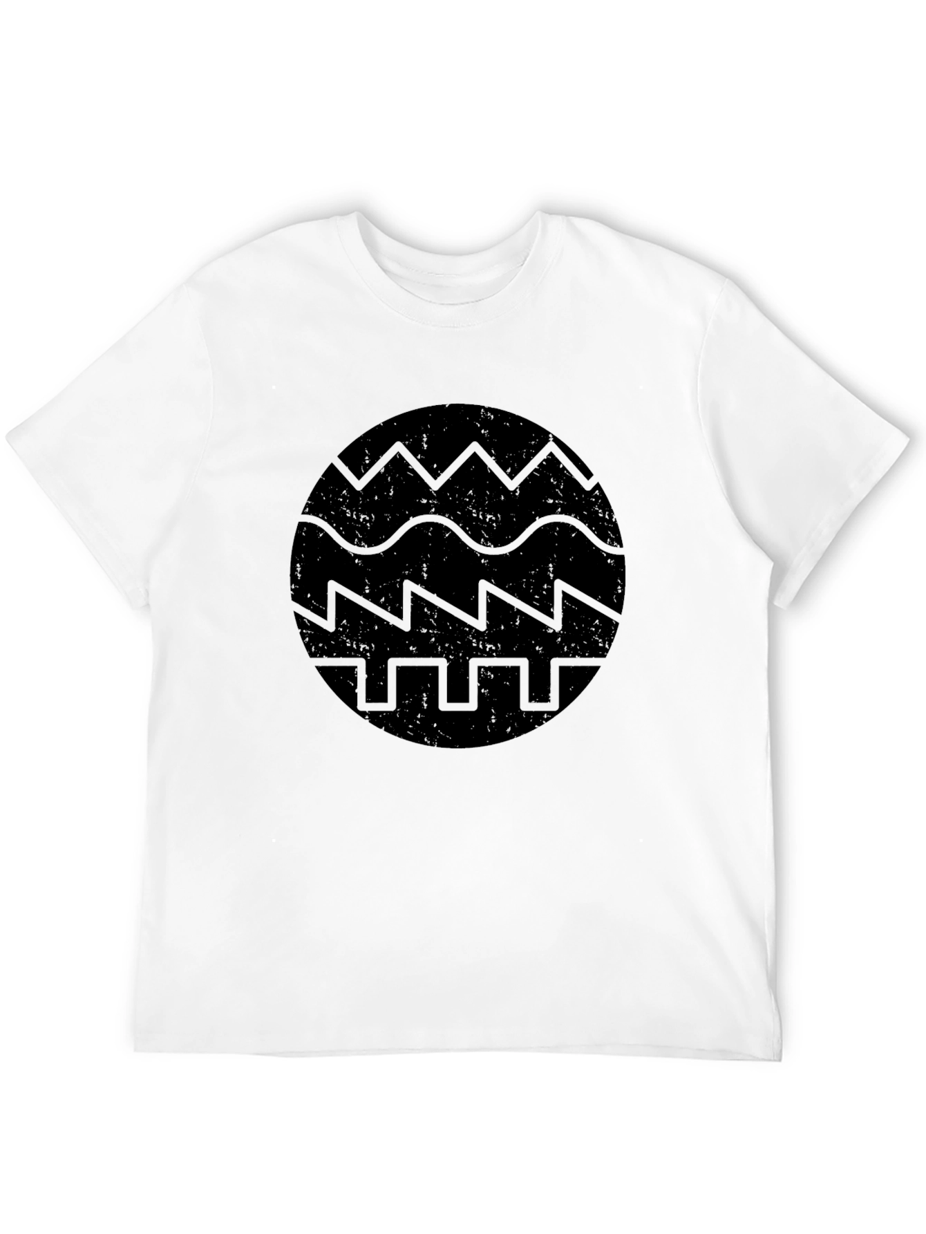 Modern Graphic Tee - Black Round Print Shirt
