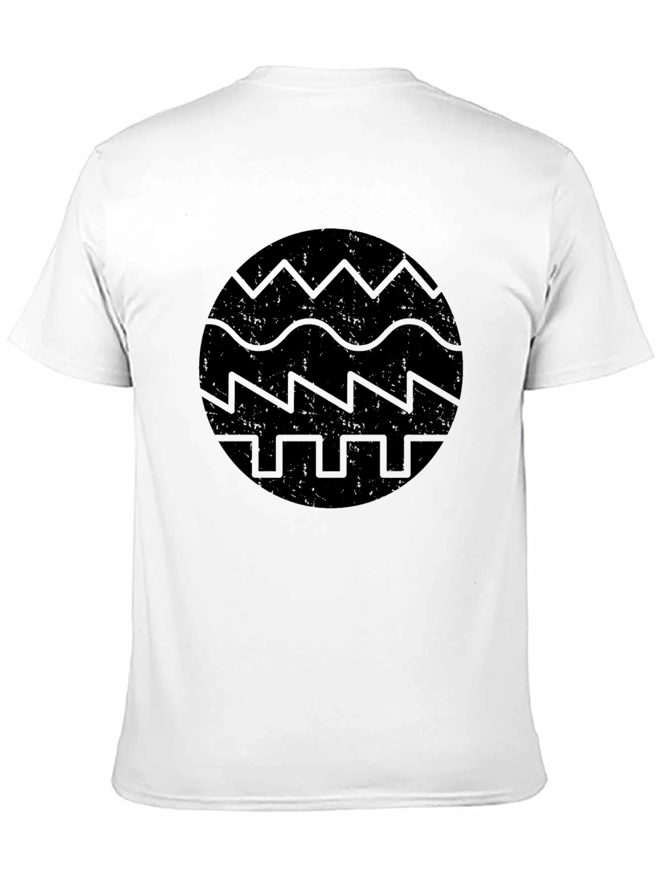 Modern Graphic Tee - Black Round Print Shirt