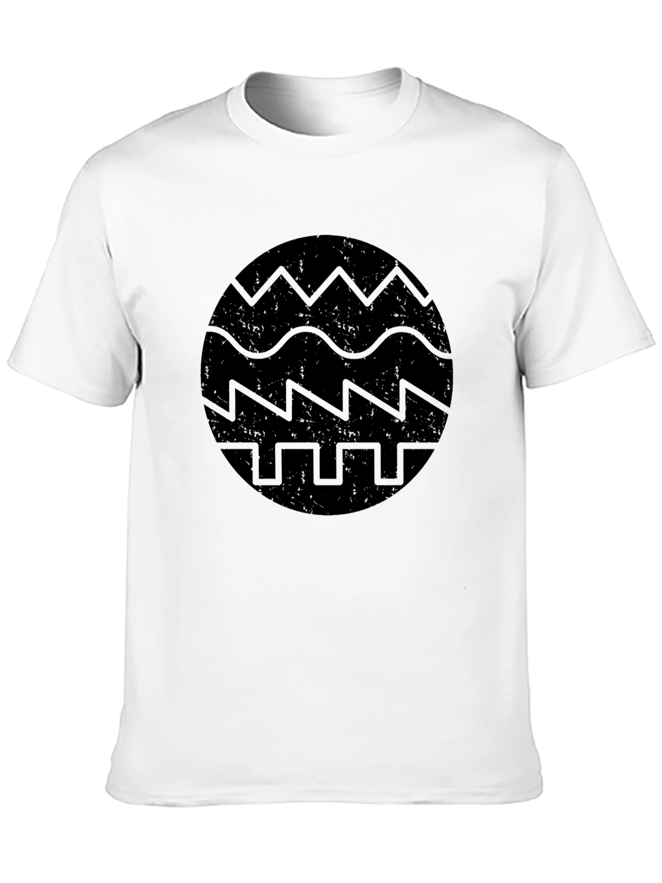 Modern Graphic Tee - Black Round Print Shirt
