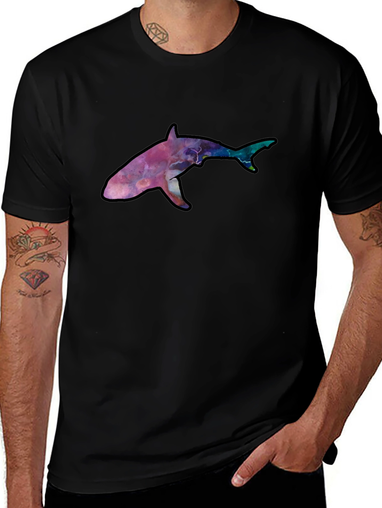 Shark Galaxy T-Shirt - Cosmic Ocean Tee