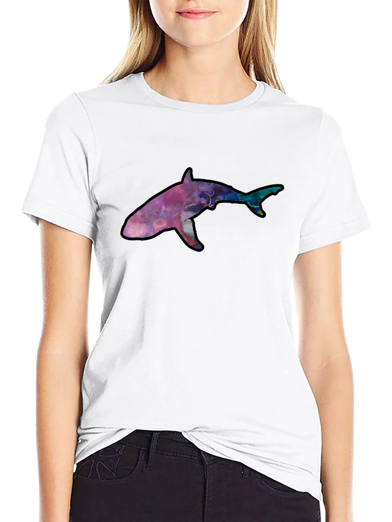 Shark Galaxy T-Shirt - Cosmic Ocean Tee