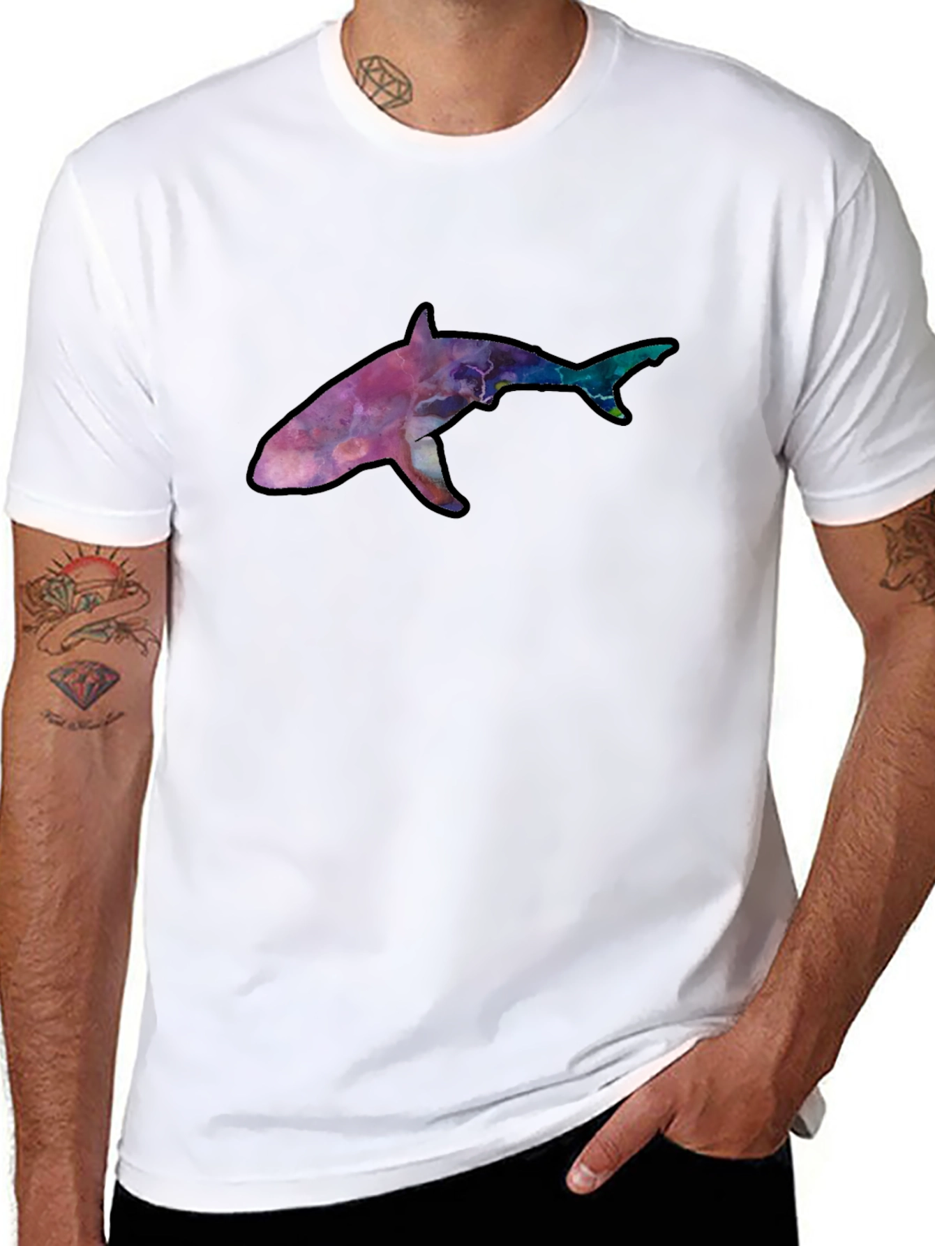 Shark Galaxy T-Shirt - Cosmic Ocean Tee