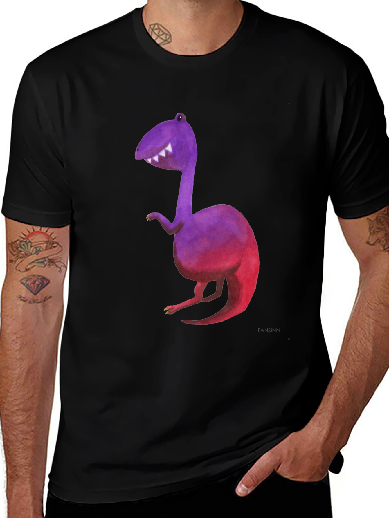 Dino Graphic Tee - Black Short Sleeve T-Shirt