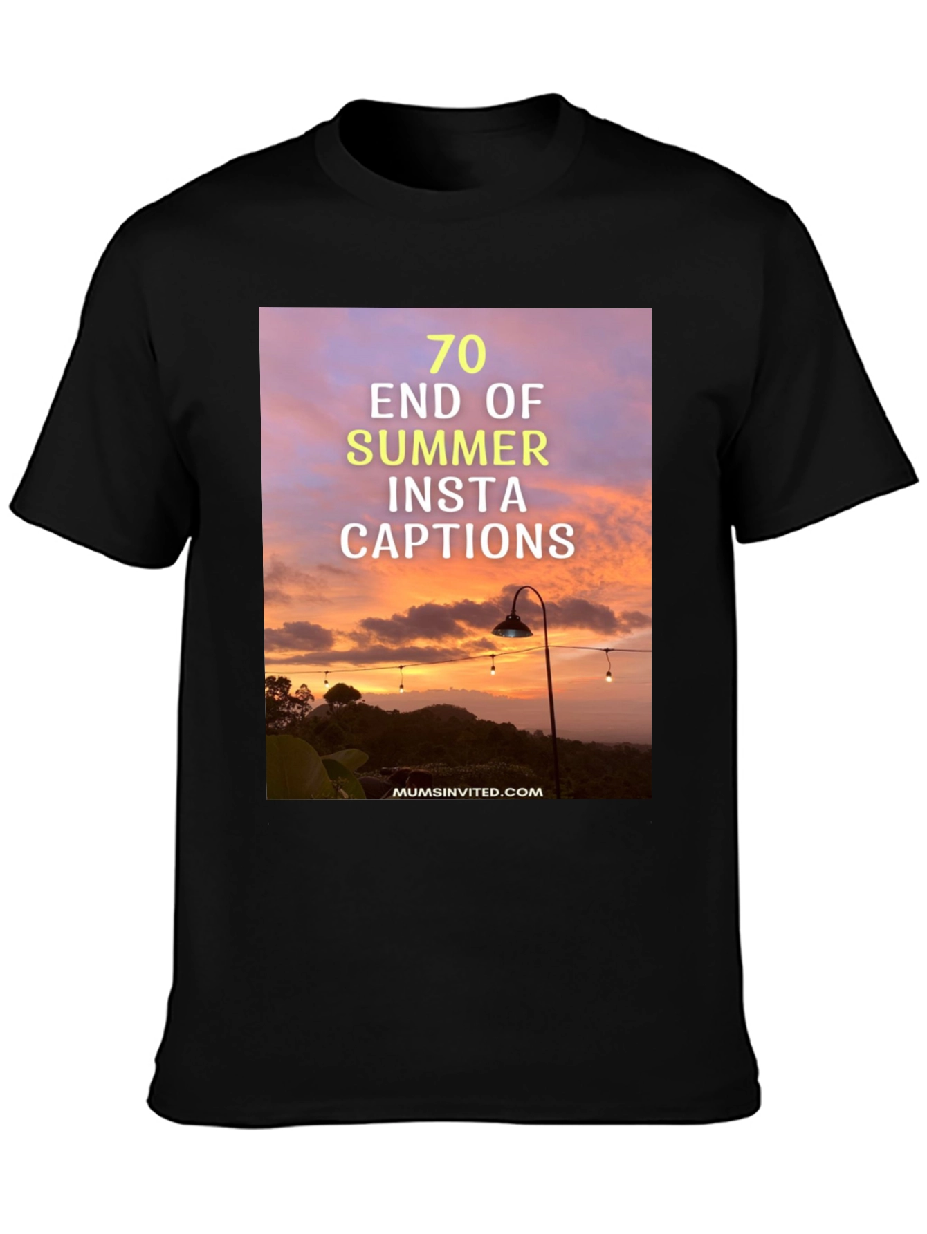 Summer Insta Captions Graphic Tee - Black Casual Shirt