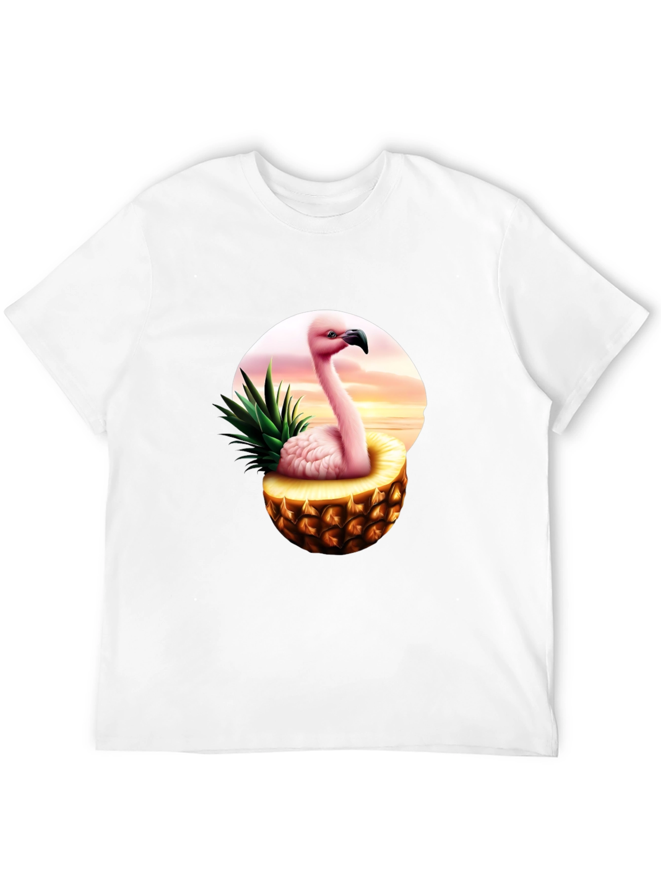 Flamingo Pineapple Graphic Tee - Tropical Summer Shirt