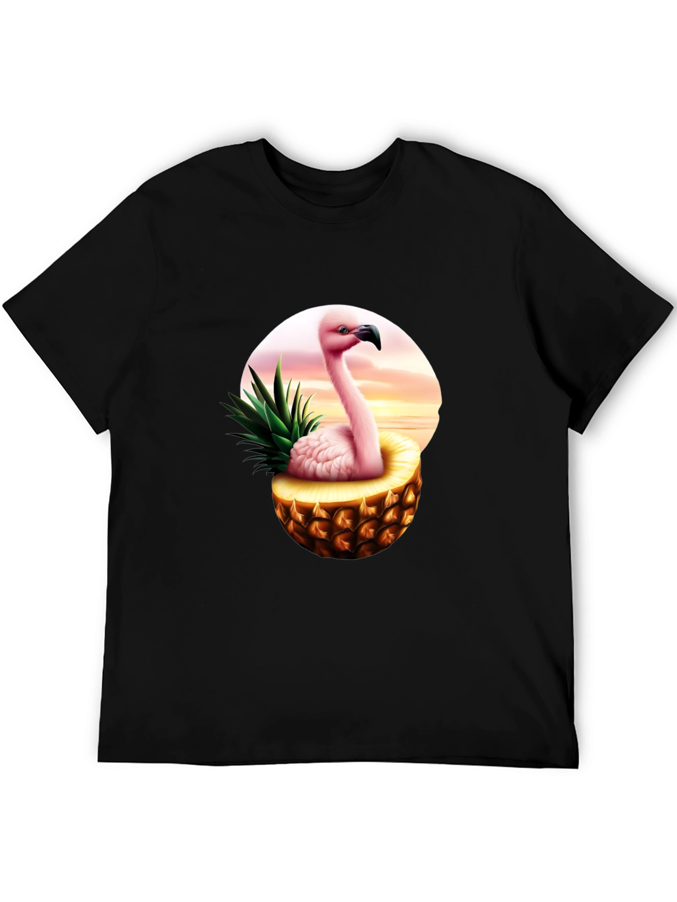 Flamingo Pineapple Graphic Tee - Tropical Summer Shirt