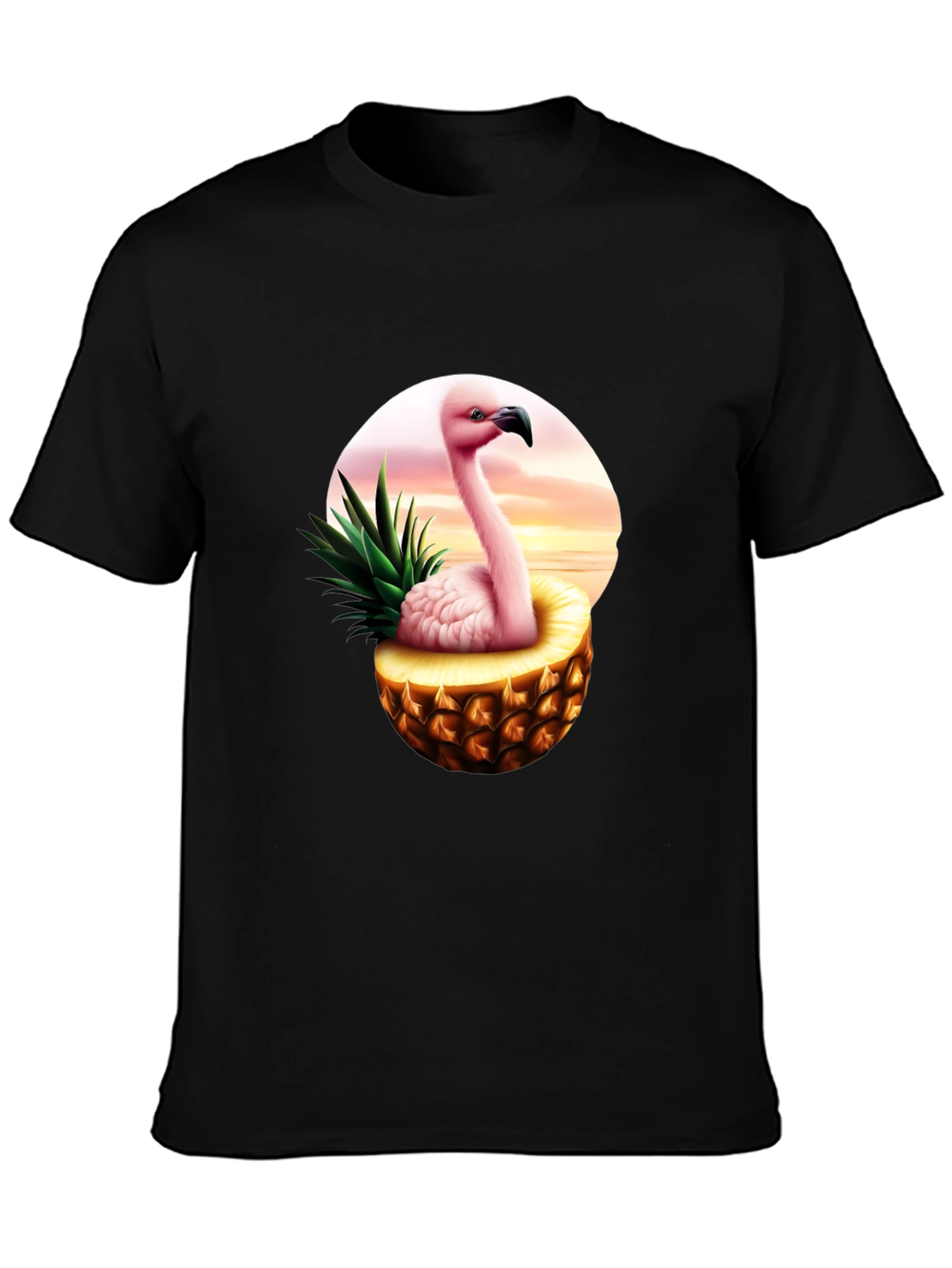Flamingo Pineapple Graphic Tee - Tropical Summer Shirt