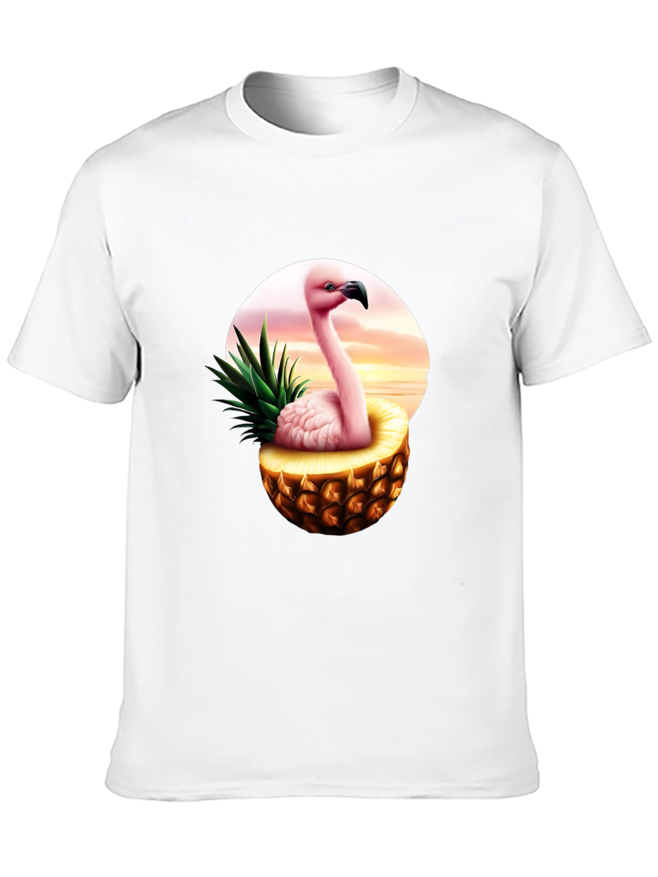 Flamingo Pineapple Graphic Tee - Tropical Summer Shirt