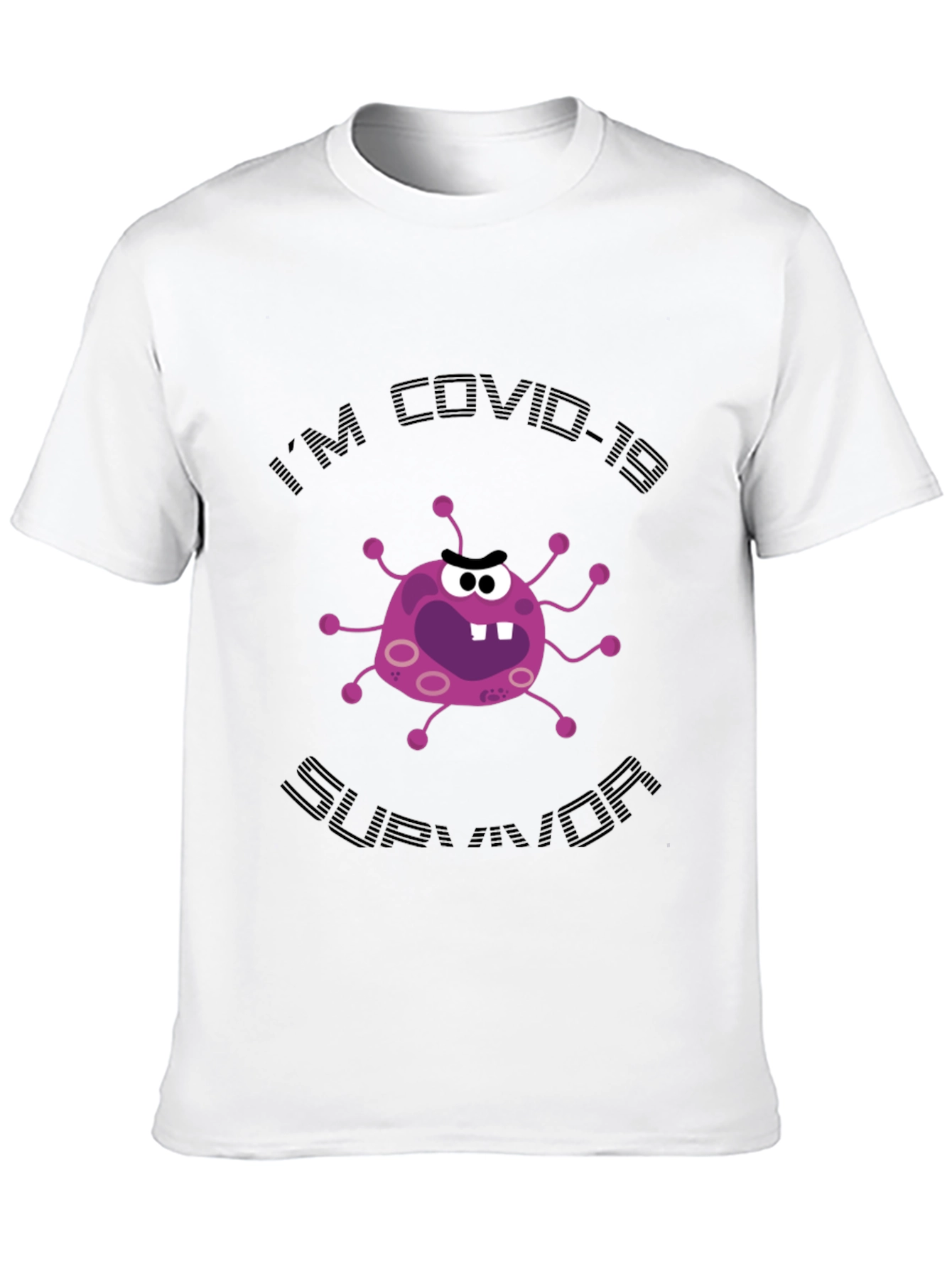COVID-19 Survivor Cartoon Graphic T-Shirt