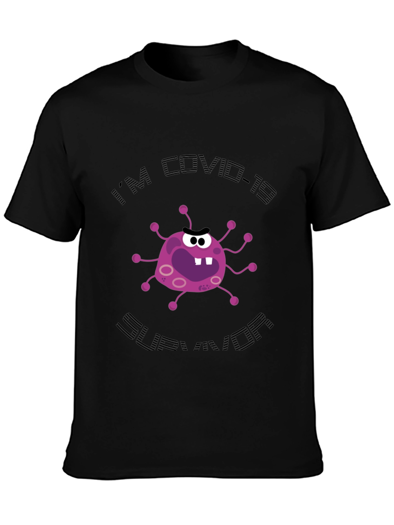 COVID-19 Survivor Cartoon Graphic T-Shirt