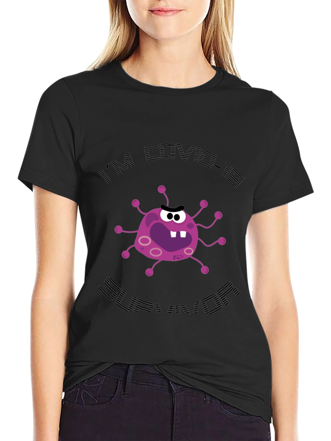 COVID-19 Survivor Cartoon Graphic T-Shirt