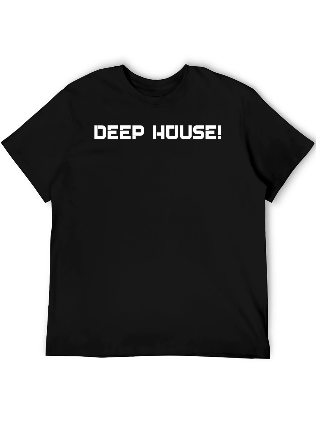 Deep House Graphic Tee - Black Cotton T-Shirt