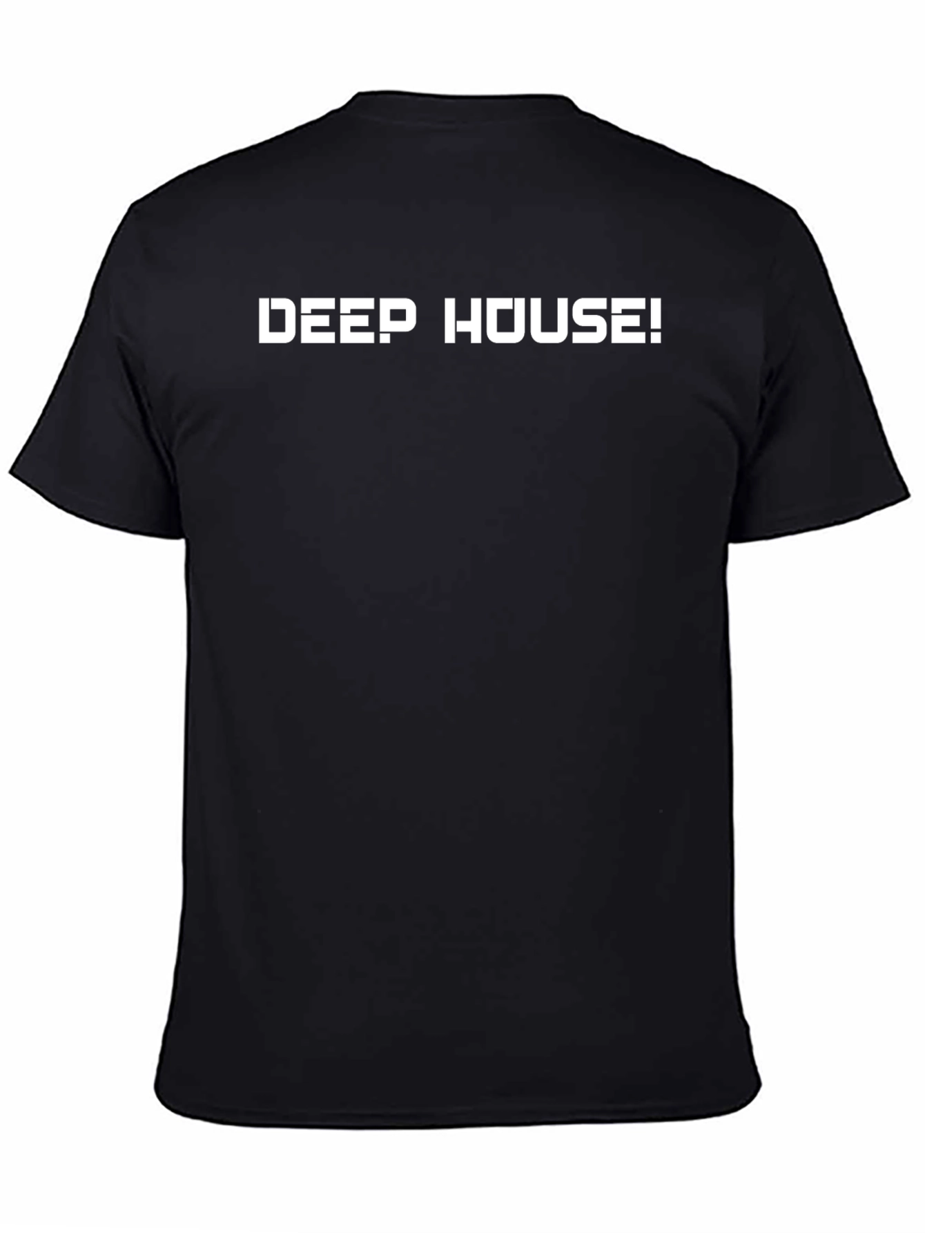Deep House Graphic Tee - Black Cotton T-Shirt