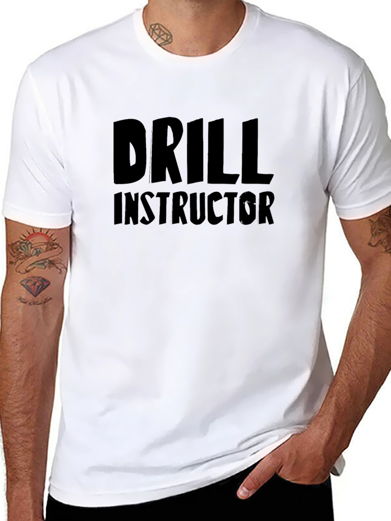 Drill Instructor Graphic Tee - Black Cotton