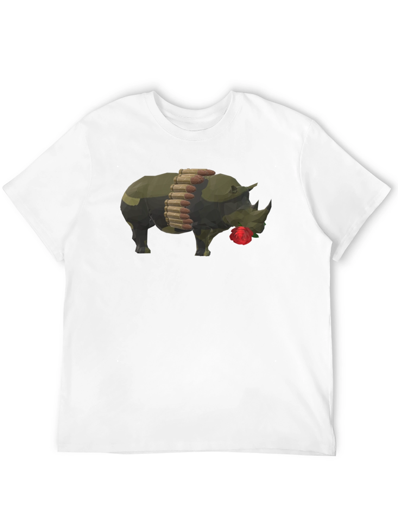 Rhino Rose Graphic Tee - Unique Mens T-Shirt