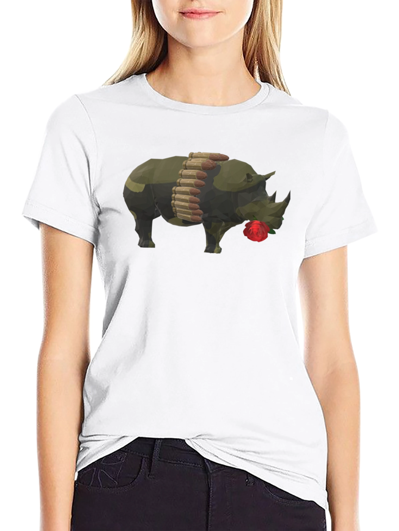 Rhino Rose Graphic Tee - Unique Mens T-Shirt