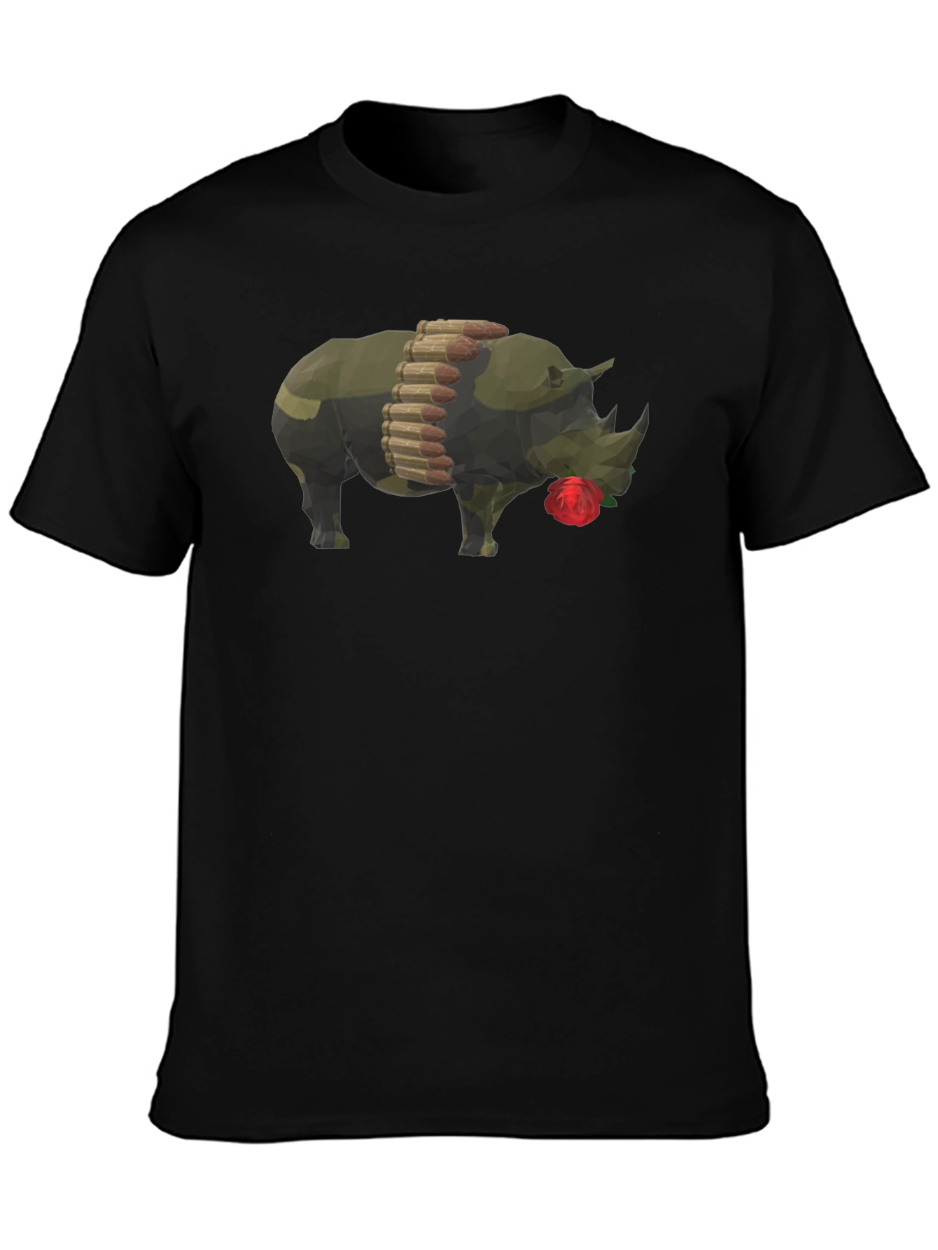 Rhino Rose Graphic Tee - Unique Mens T-Shirt